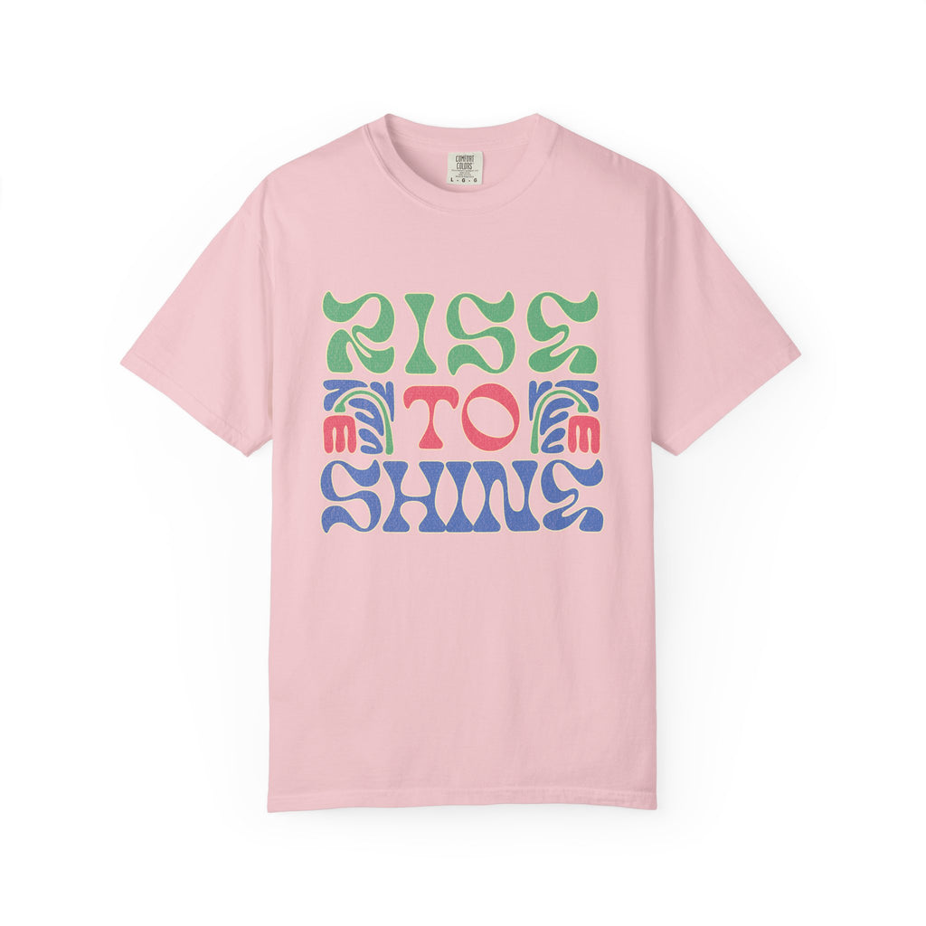 Groovy Textured T-Shirt — Rise to Shine Retro Graphic Tee