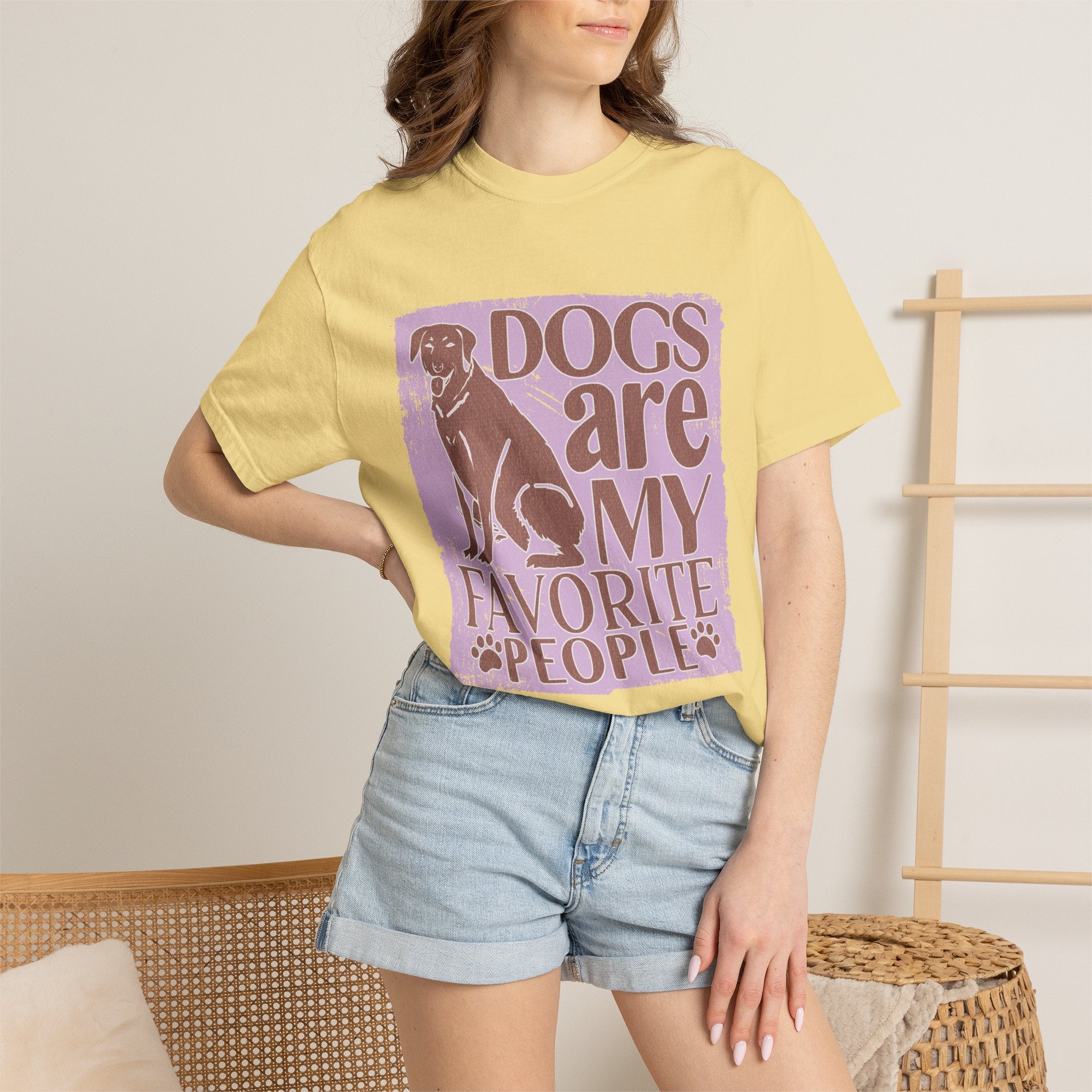 Textured Dogs Are My Favorite People T-Shirt – Retro Paw Print Dog Lover Tee
