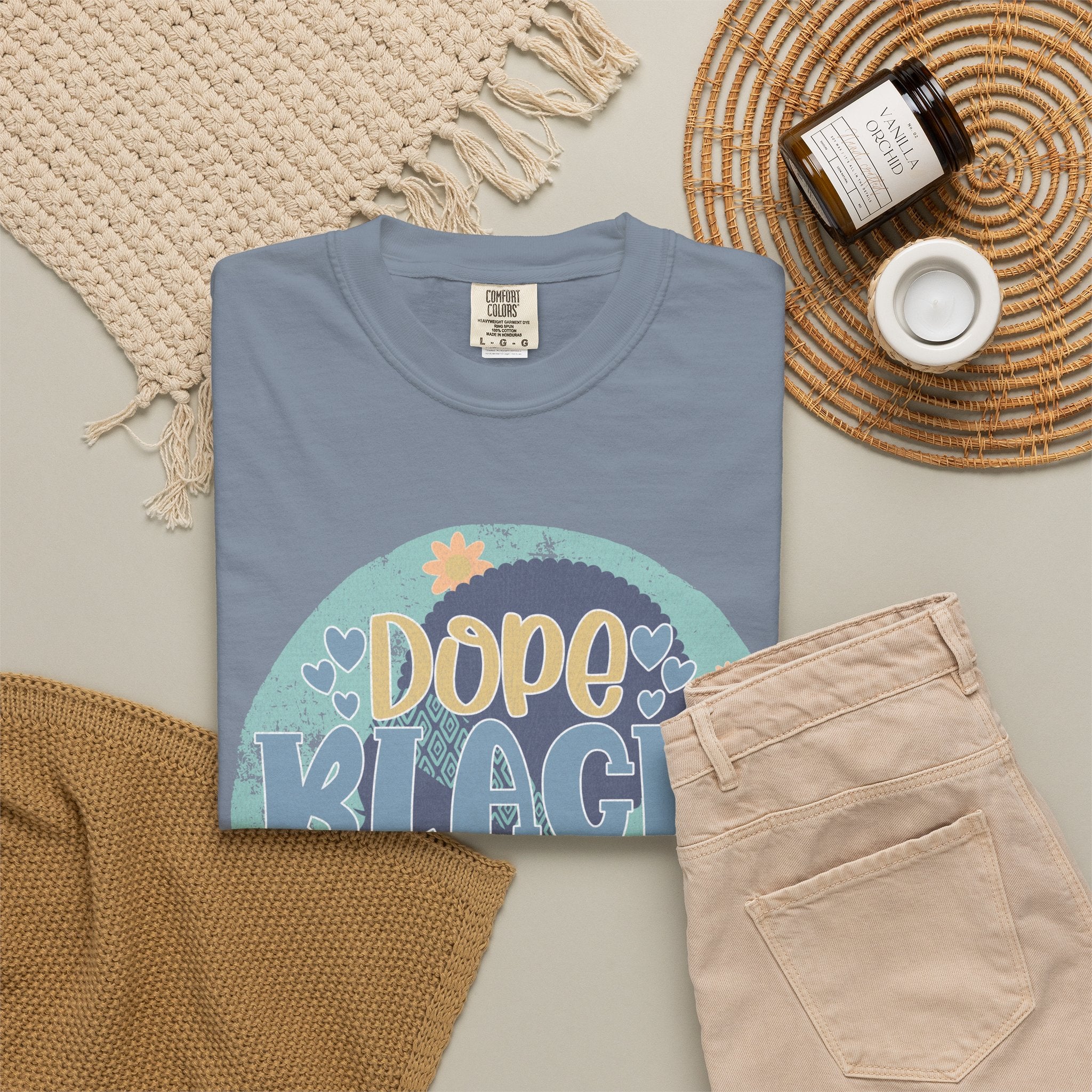 Dope Black Mom Textured T-Shirt — Retro Floral Graphic Tee for Proud Moms
