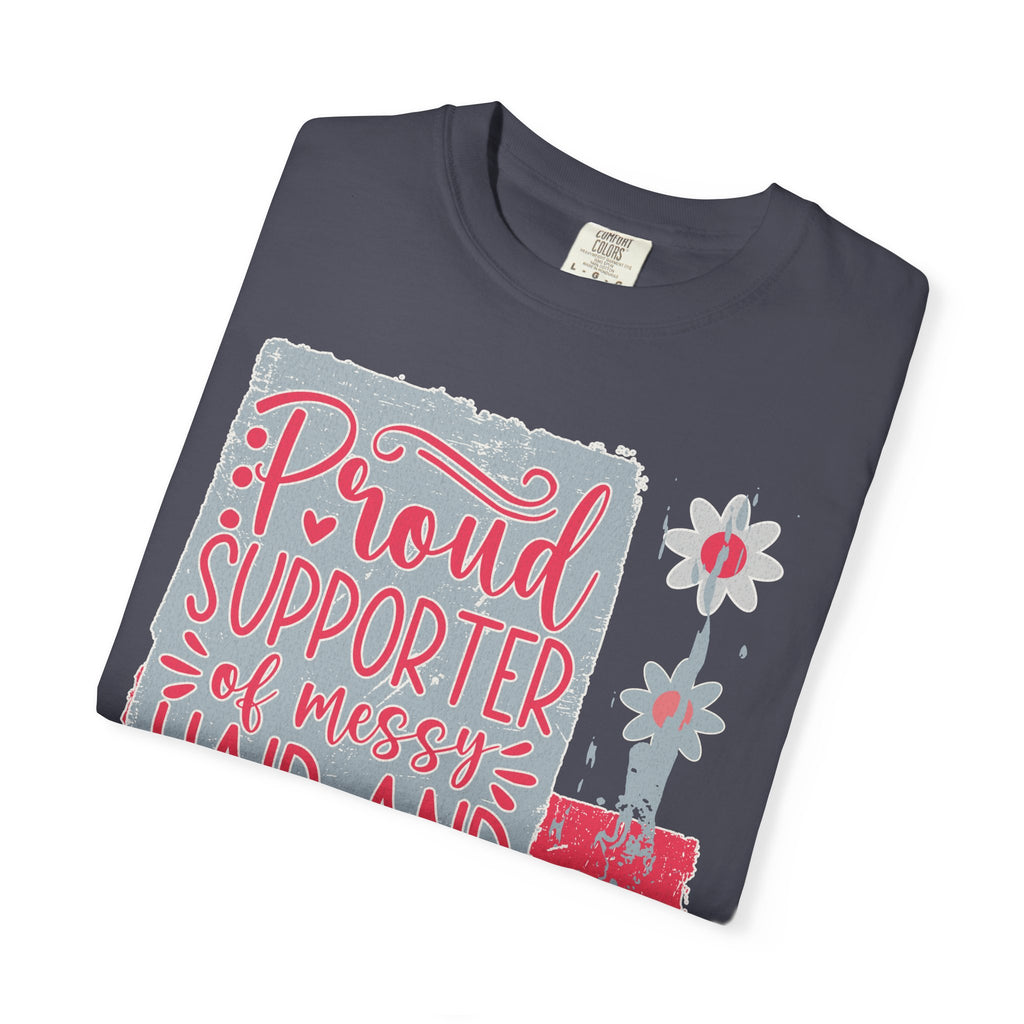 Supporter of Messy Hair & Sweatpants Textured T-Shirt