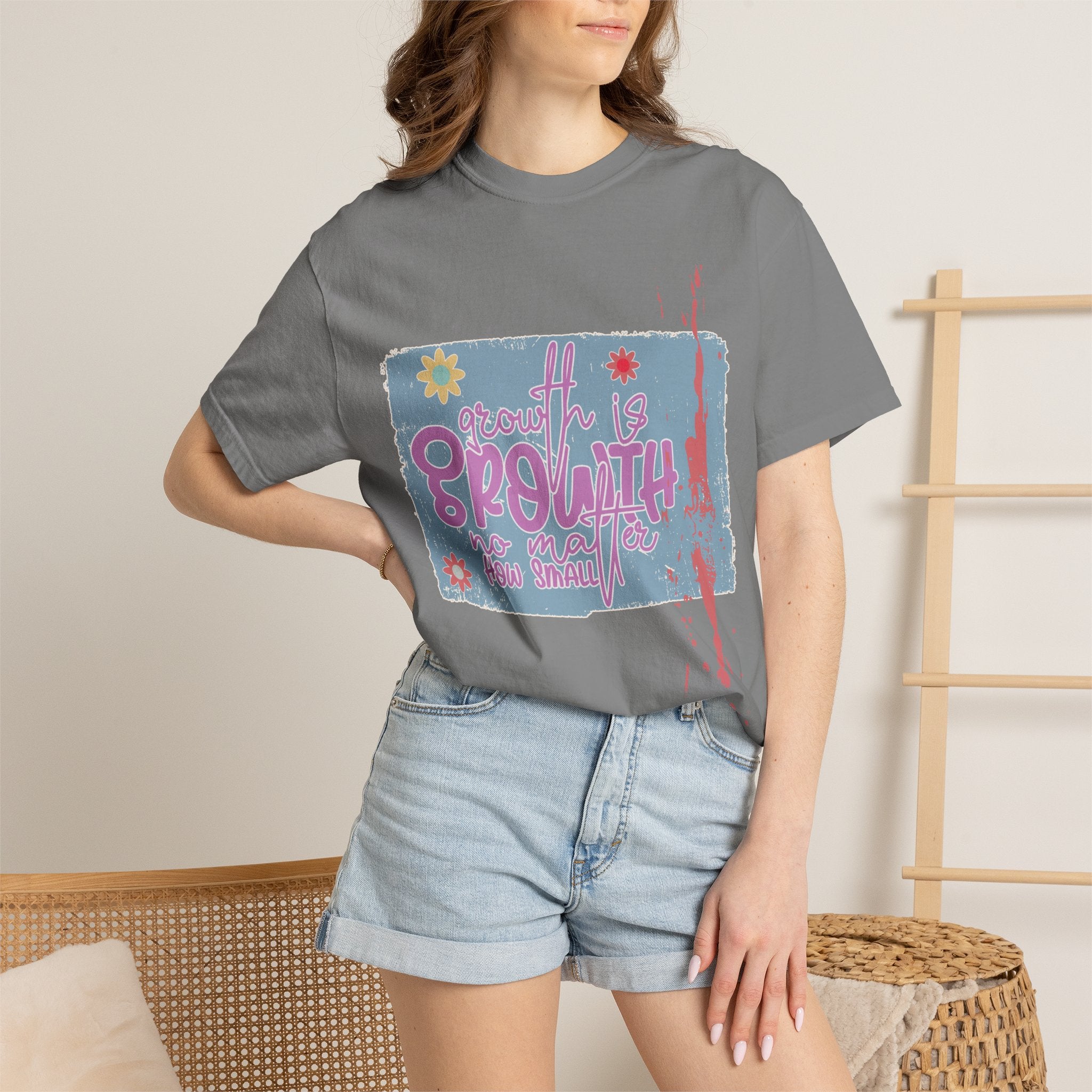 Growth Mindset T-Shirt — "Growth" Floral Graphic Tee