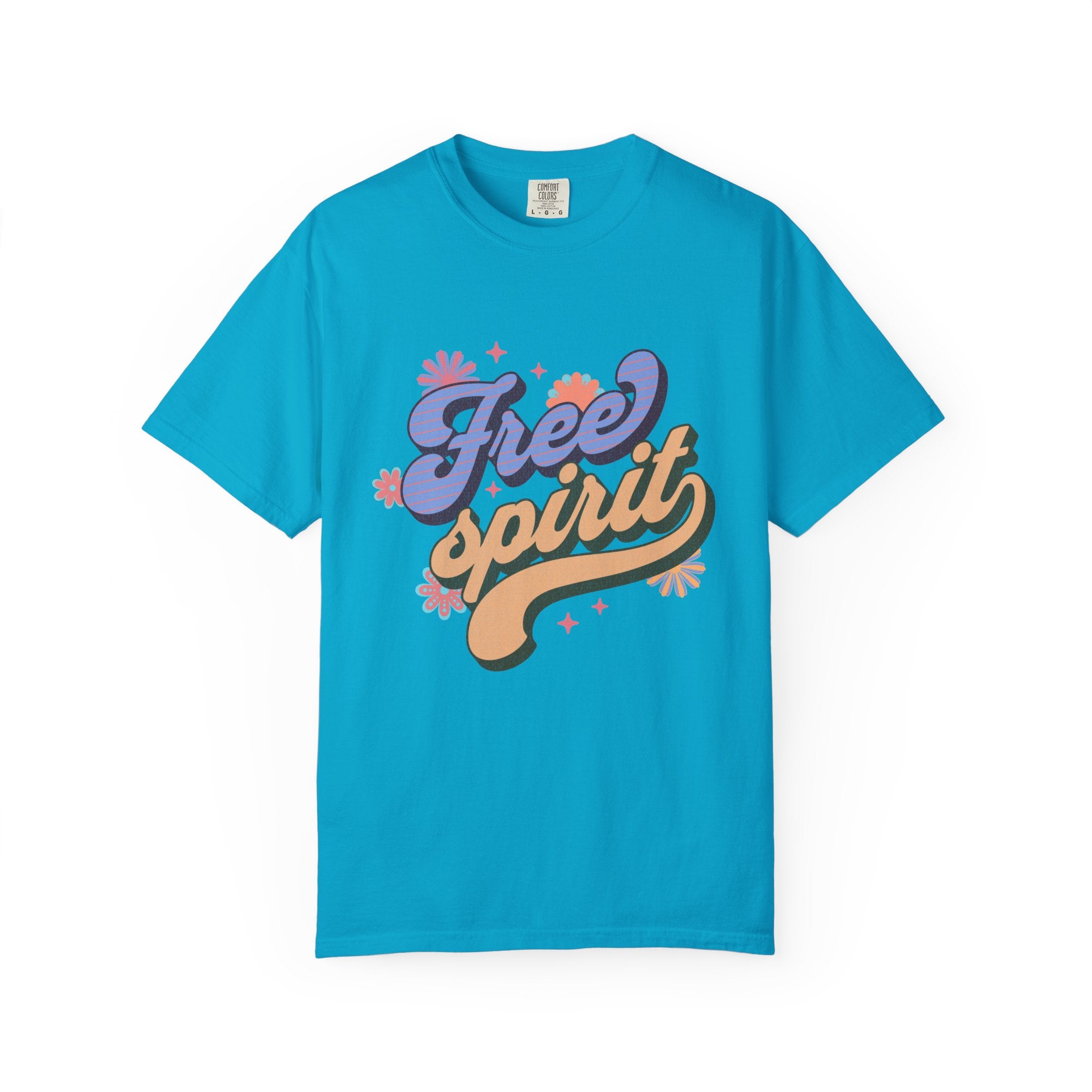 Textured Free Spirit T-Shirt — Retro Hand-Lettered Graphic Tee