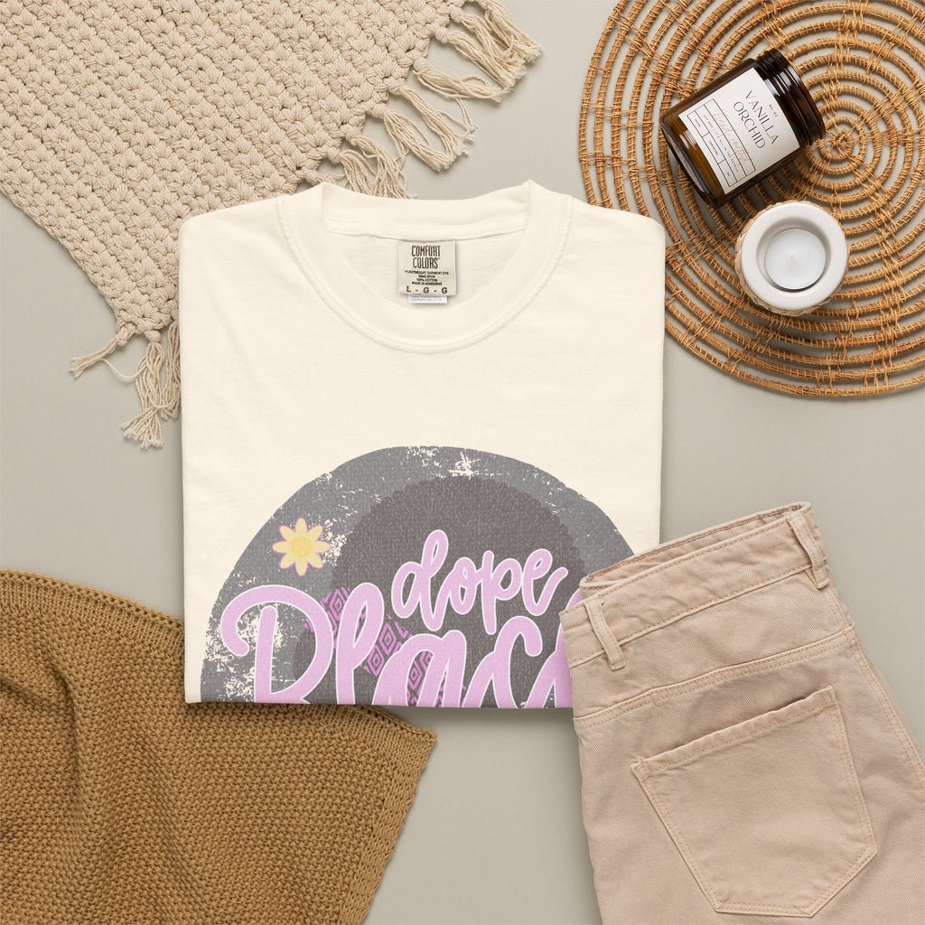 Dope Black Mom Textured  T-Shirt — Retro Script Graphic Tee for Proud Moms