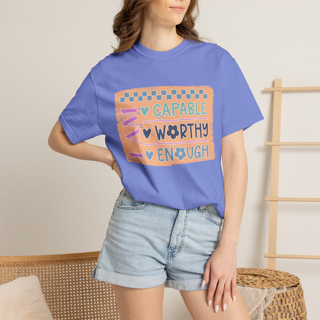 Textured I Am Capable Worthy Tee