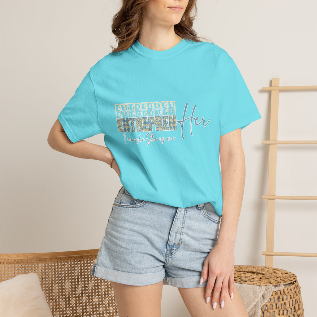 EntreprenHer Leopard Print Script Tee — "I run this, She runs you" Inspirational Graphic Tee