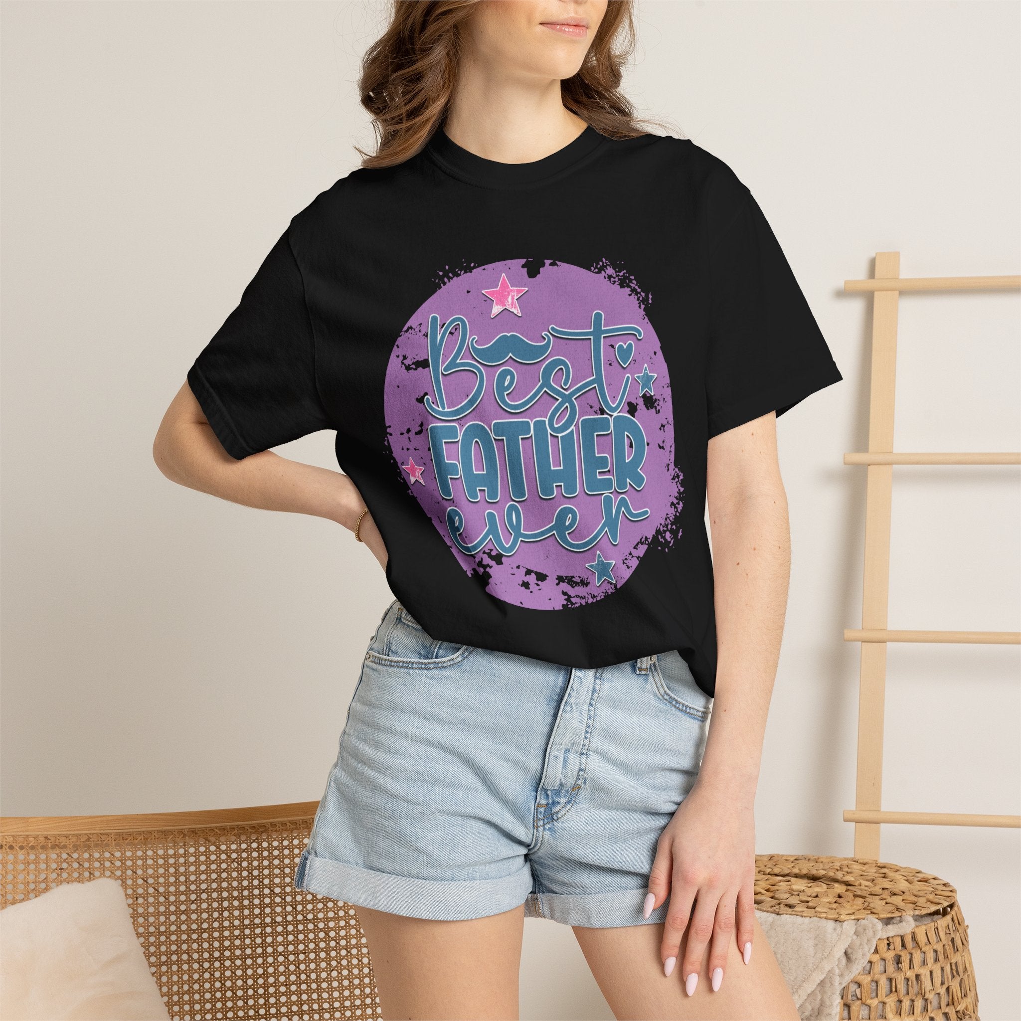 Best Father Ever Textured T-Shirt — Father’s Day Gift Tee