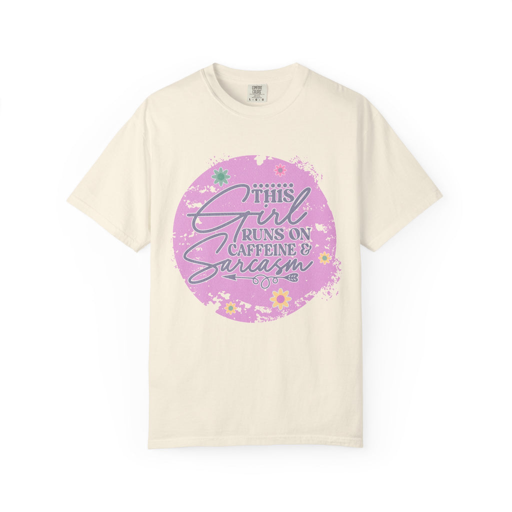 This Girl Runs on Caffeine & Sarcasm Textured T-Shirt