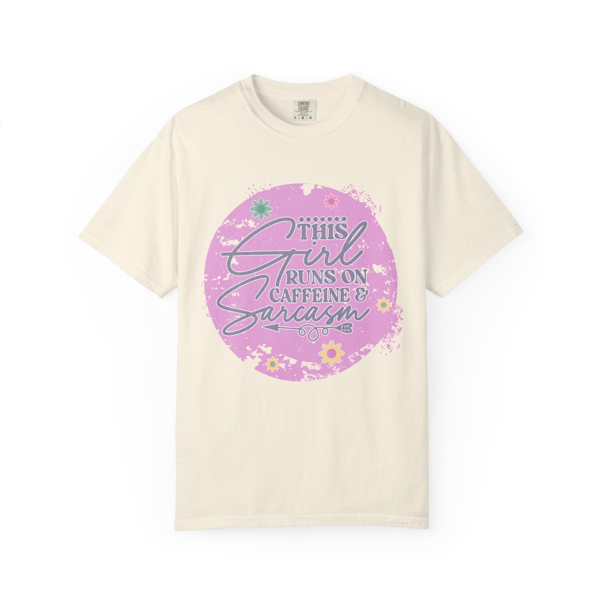 This Girl Runs on Caffeine & Sarcasm Textured T-Shirt