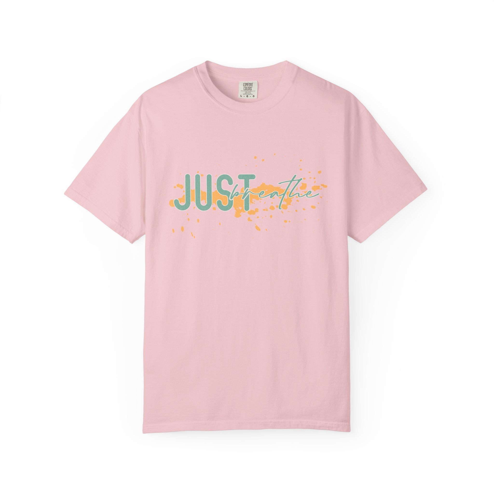 Just Breathe Textured T-Shirt — Relaxed Inspirational Graphic Tee