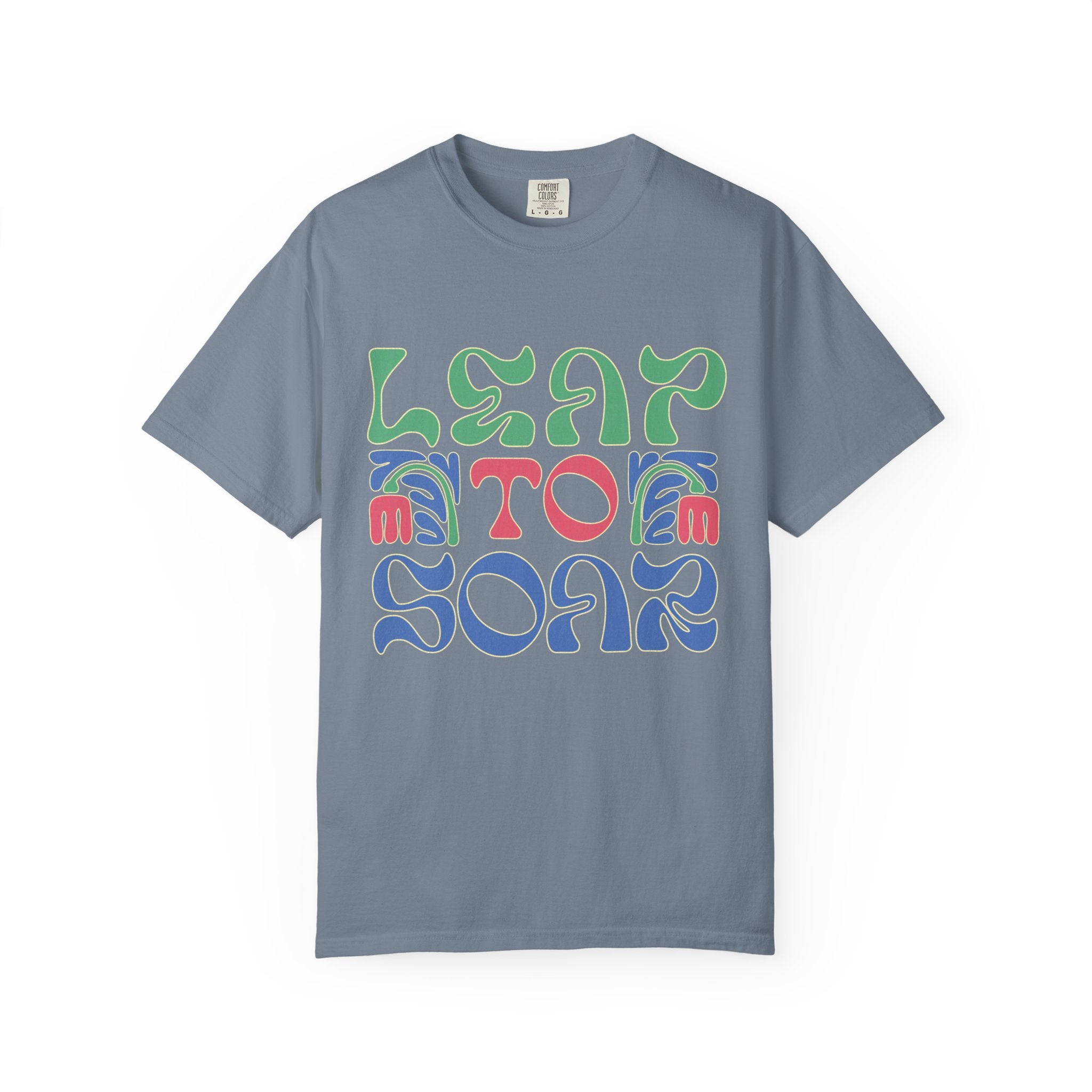 Leap To Soar T-shirt |Textured Retro Psychedelic Typography