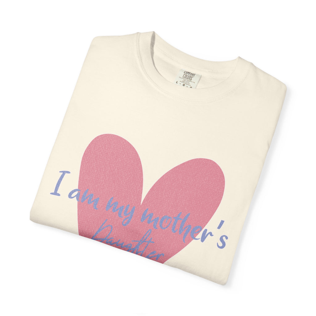 I Am My Mother's Daughter Textured T-Shirt — Pink Heart Mother's Day Tee