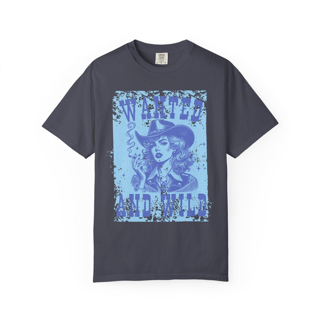 Wanted and Wild Cowboy Cowgirl  Textured T-Shirt