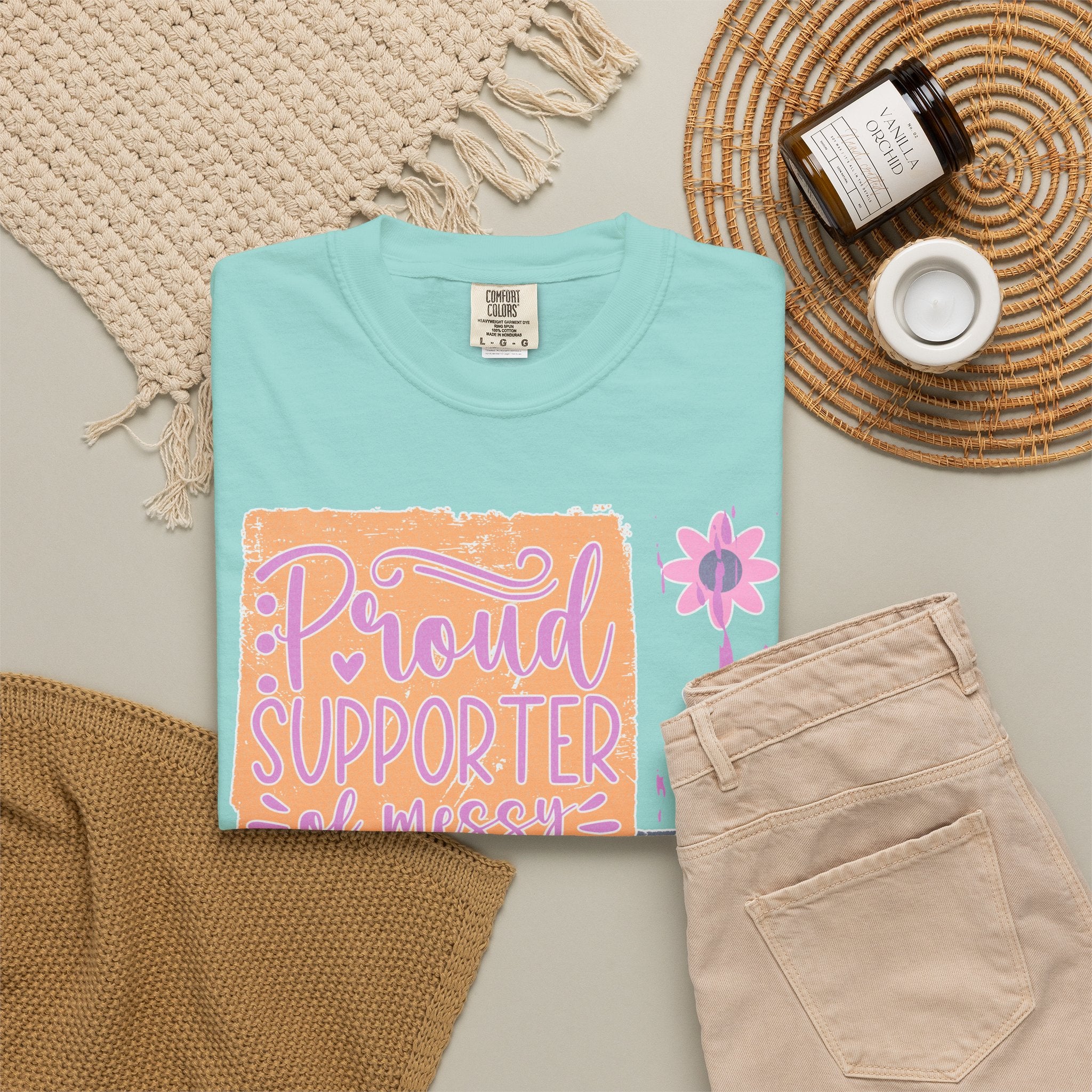 Proud Supporter of Messy Hair & Sweatpants Textured T-Shirt