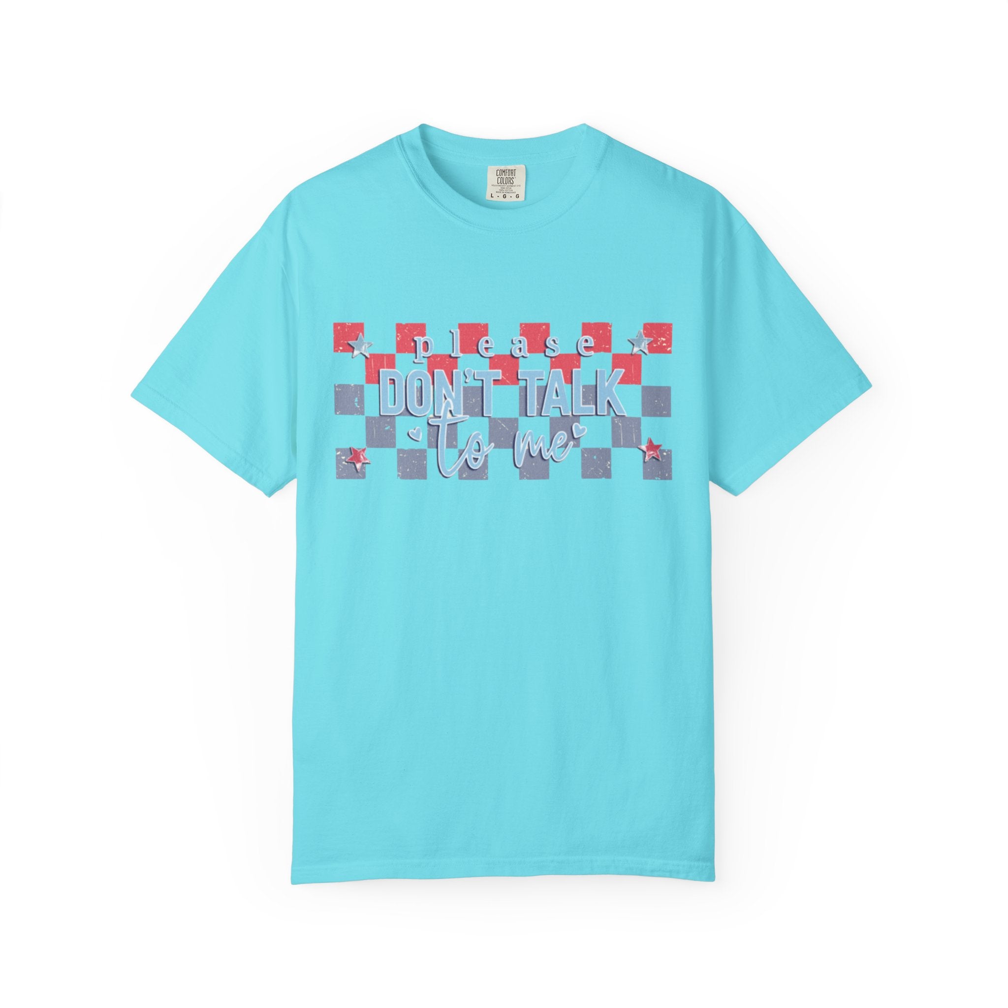 Textured Don’t Talk to Me Checkerboard T-Shirt — Retro USA Graphic Tee