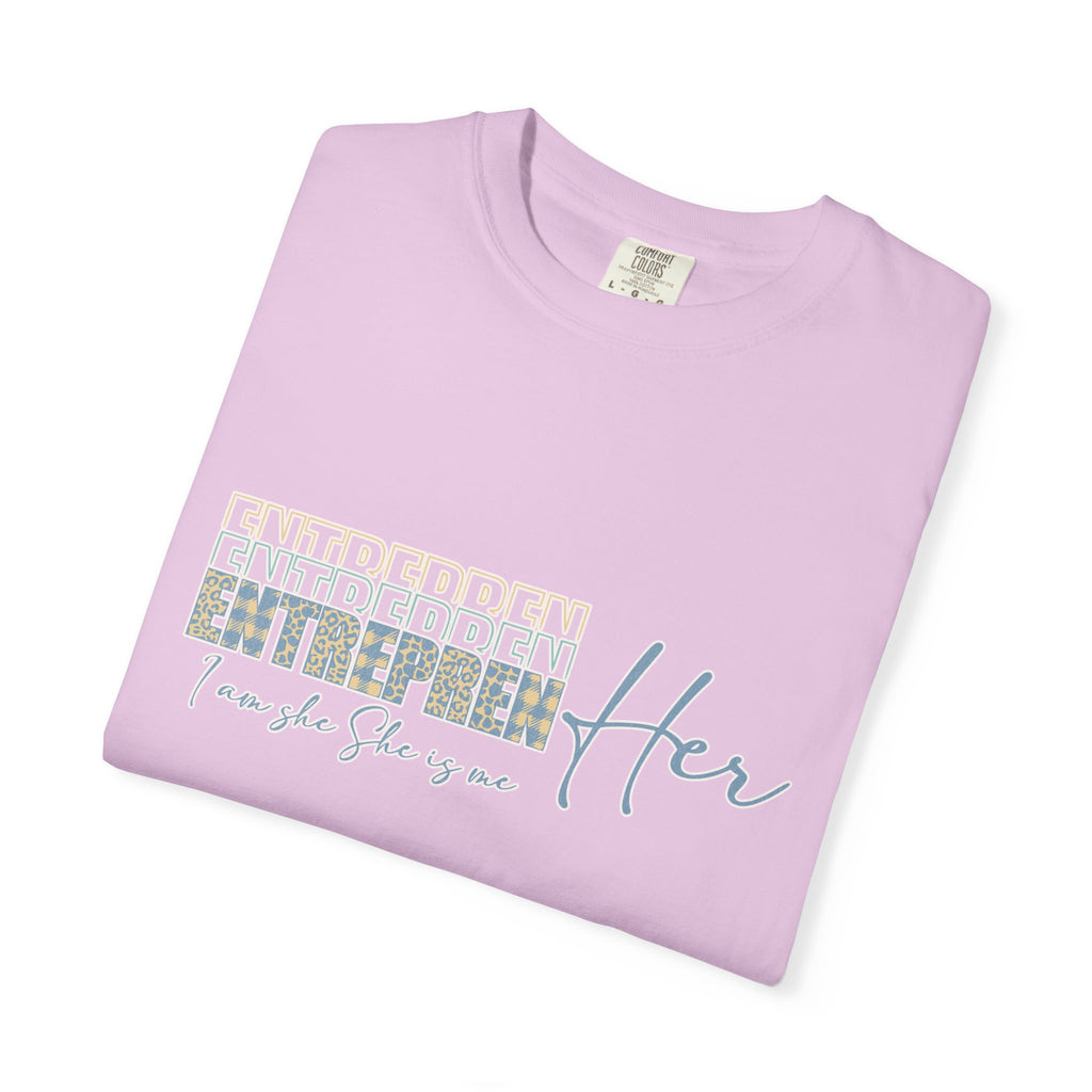 EntreprenHer Leopard Print Script Tee — "I run this, She runs you" Inspirational Graphic Tee
