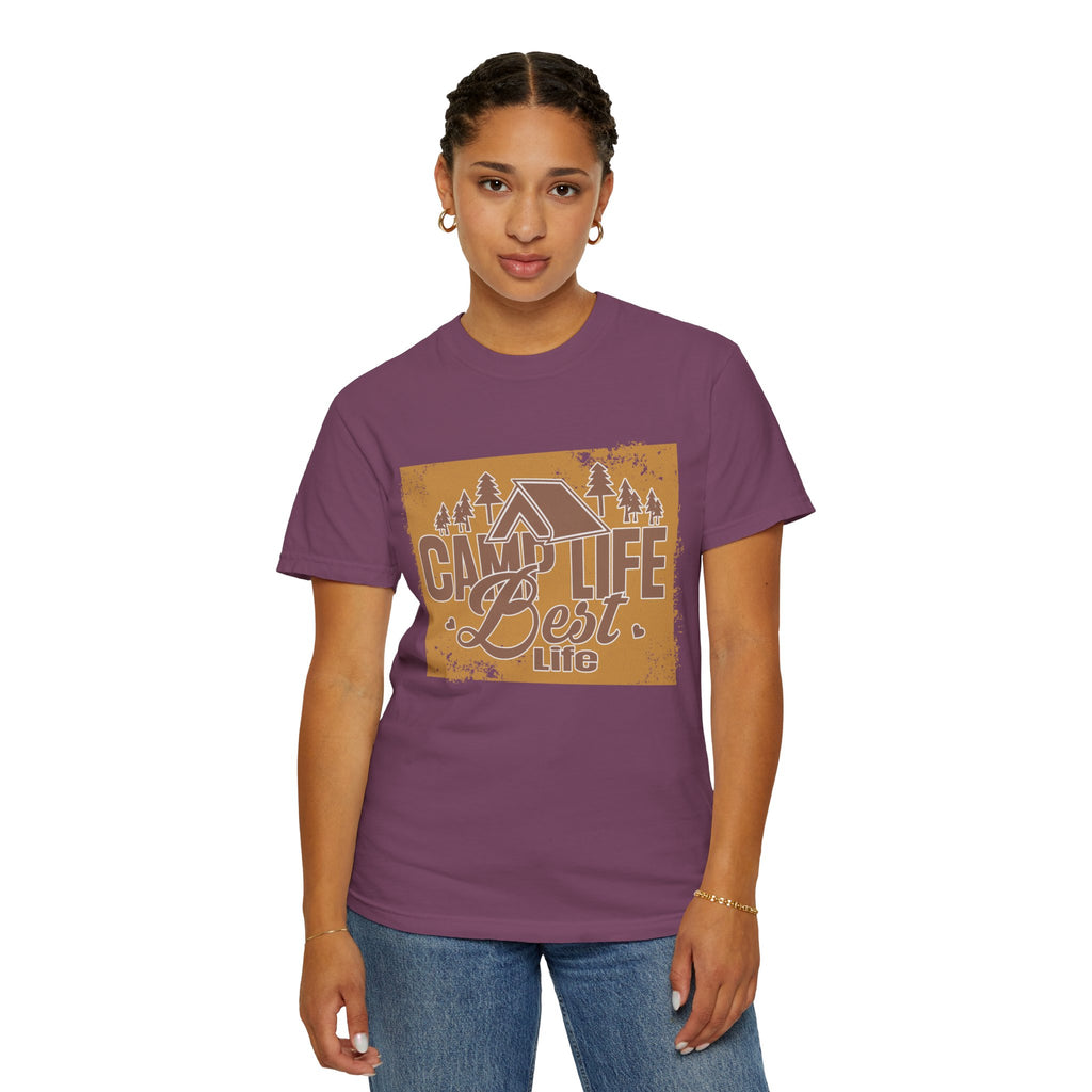 Textured Camp Life Is Best T-Shirt — Vintage Camping Graphic Tee