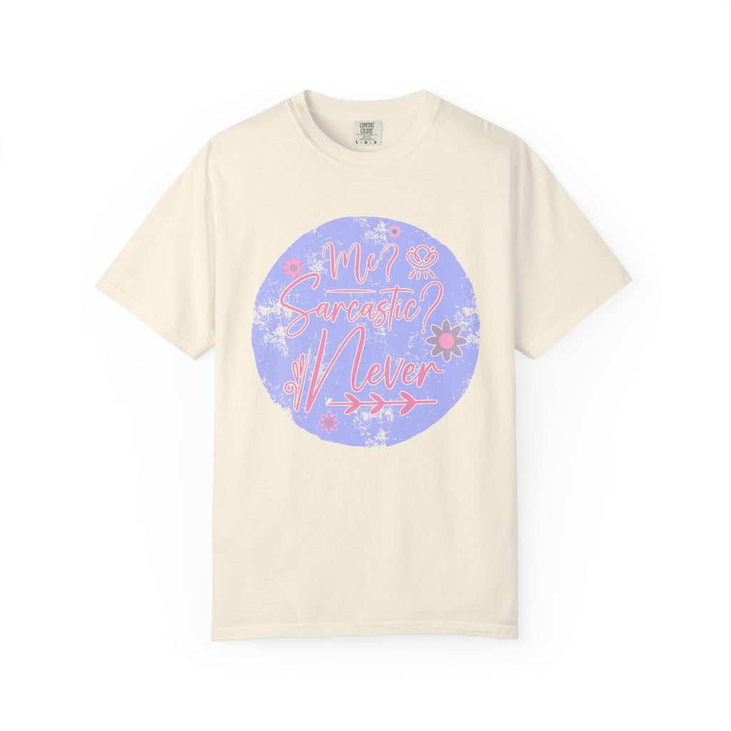 Me Sarcastic Textured Floral T‑Shirt — Retro Pastel Circle Graphic Tee