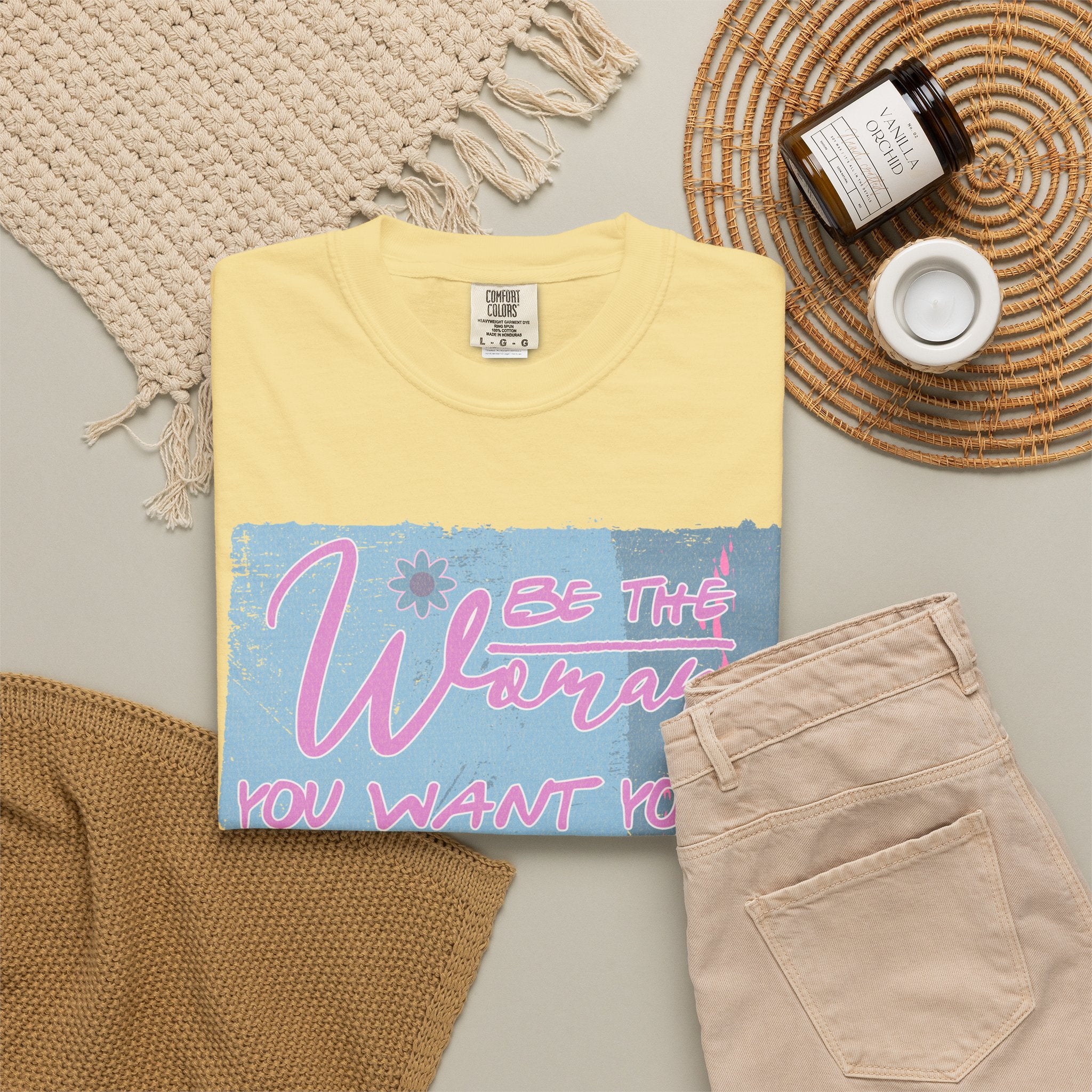 Textured T-Shirt — 'Be the Woman You Want Your Daughter to Be' Inspirational Graphic Tee