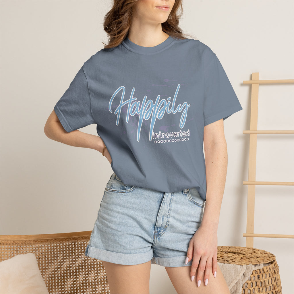 Introverted Aesthetic Textured T-Shirt — 'Anti-Social' Minimal Script Graphic