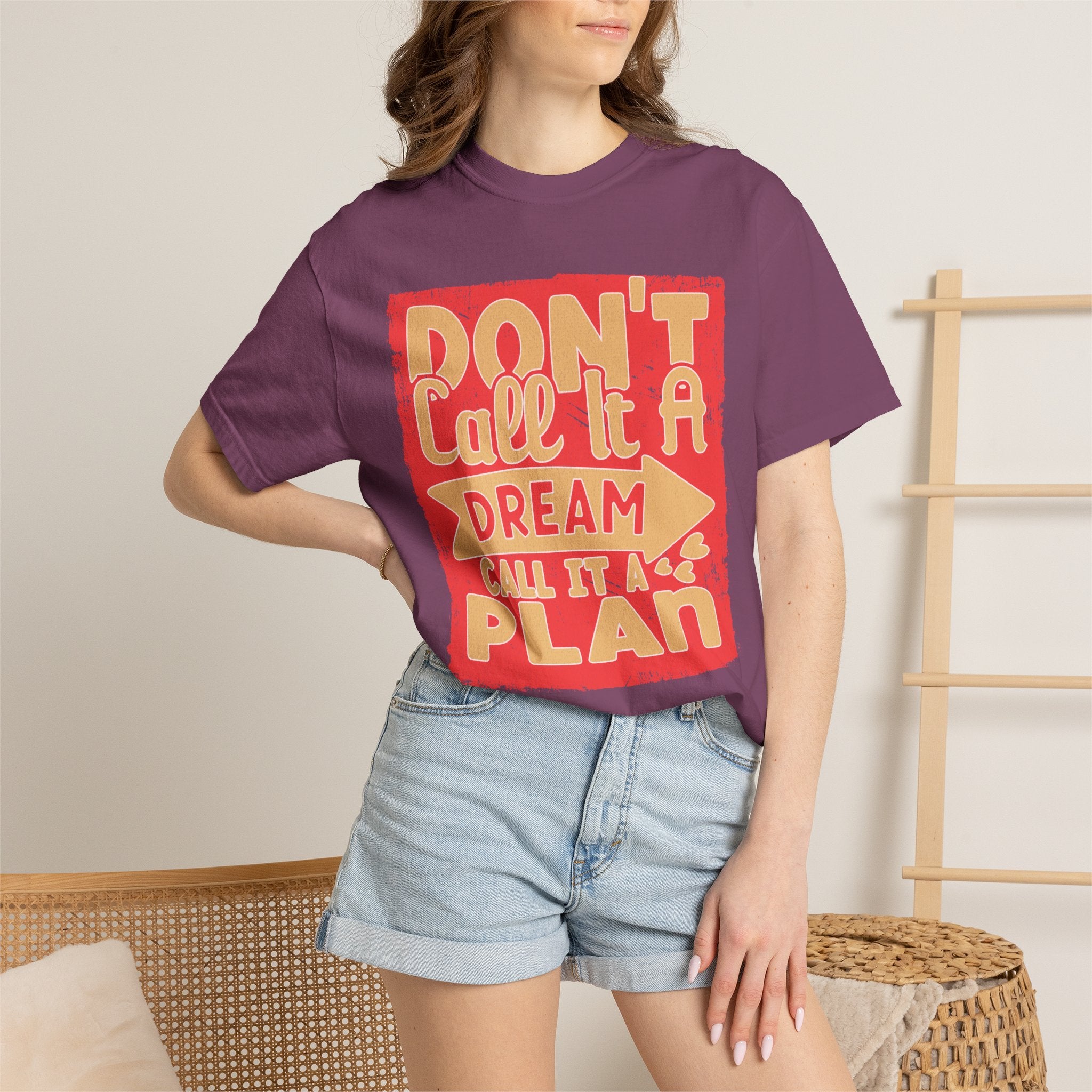 Textured Dream Plan Motivational Quote Tee Don’t Call It a Dream Call It a Plan T-Shirt