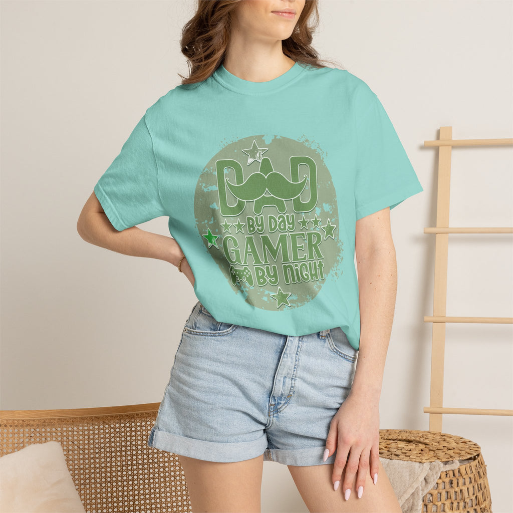 Dad By Day Gamer By Night Textured T-Shirt