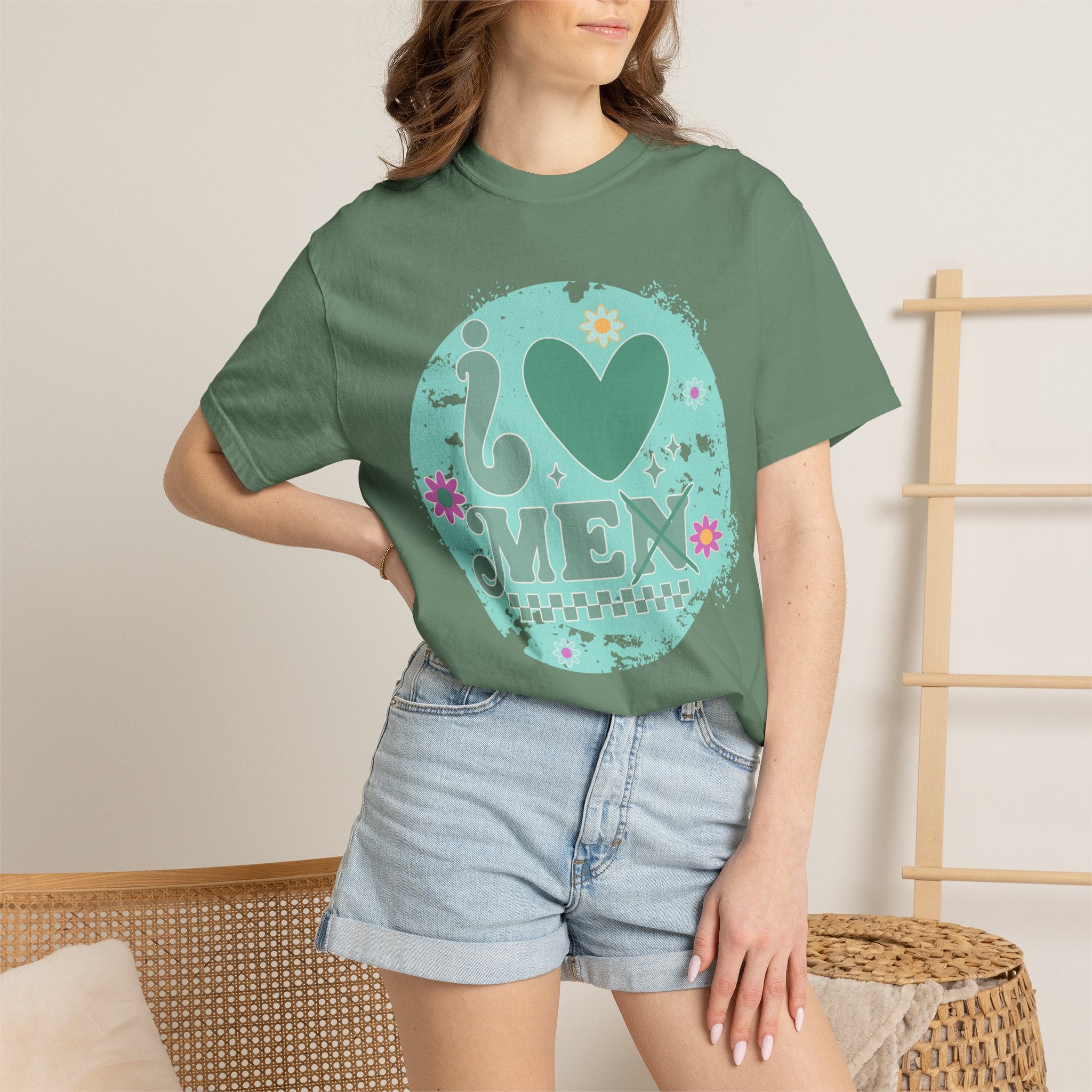 Funny Retro Self Love Textured Tee — Retro Floral Love Tee