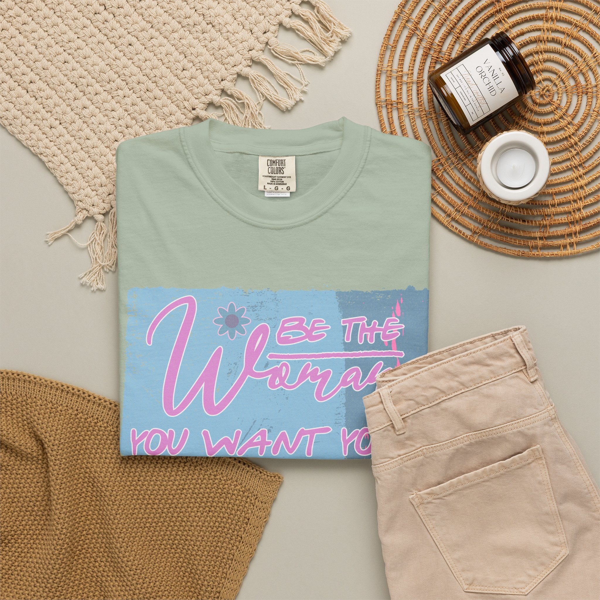 Textured T-Shirt — 'Be the Woman You Want Your Daughter to Be' Inspirational Graphic Tee