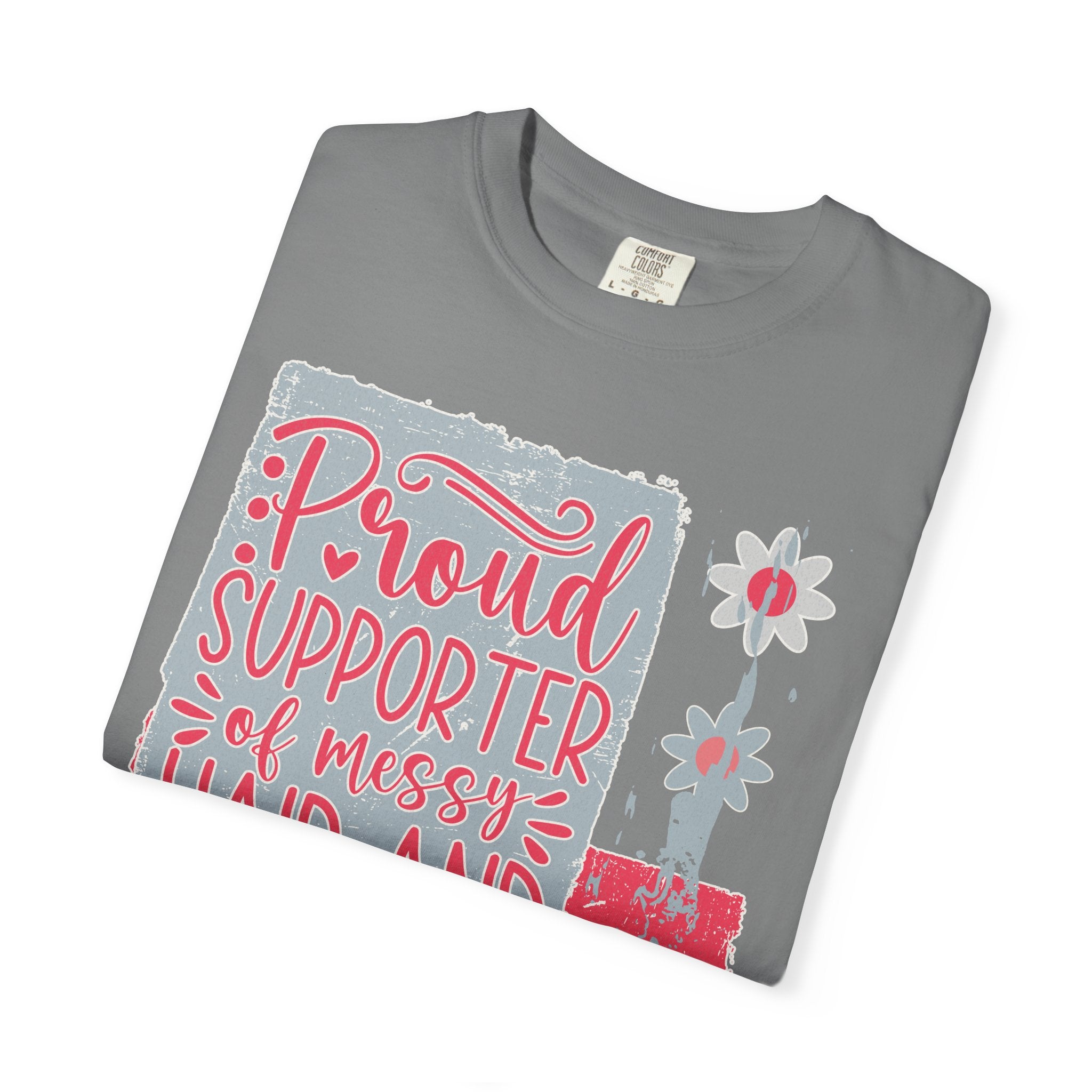 Supporter of Messy Hair & Sweatpants Textured T-Shirt