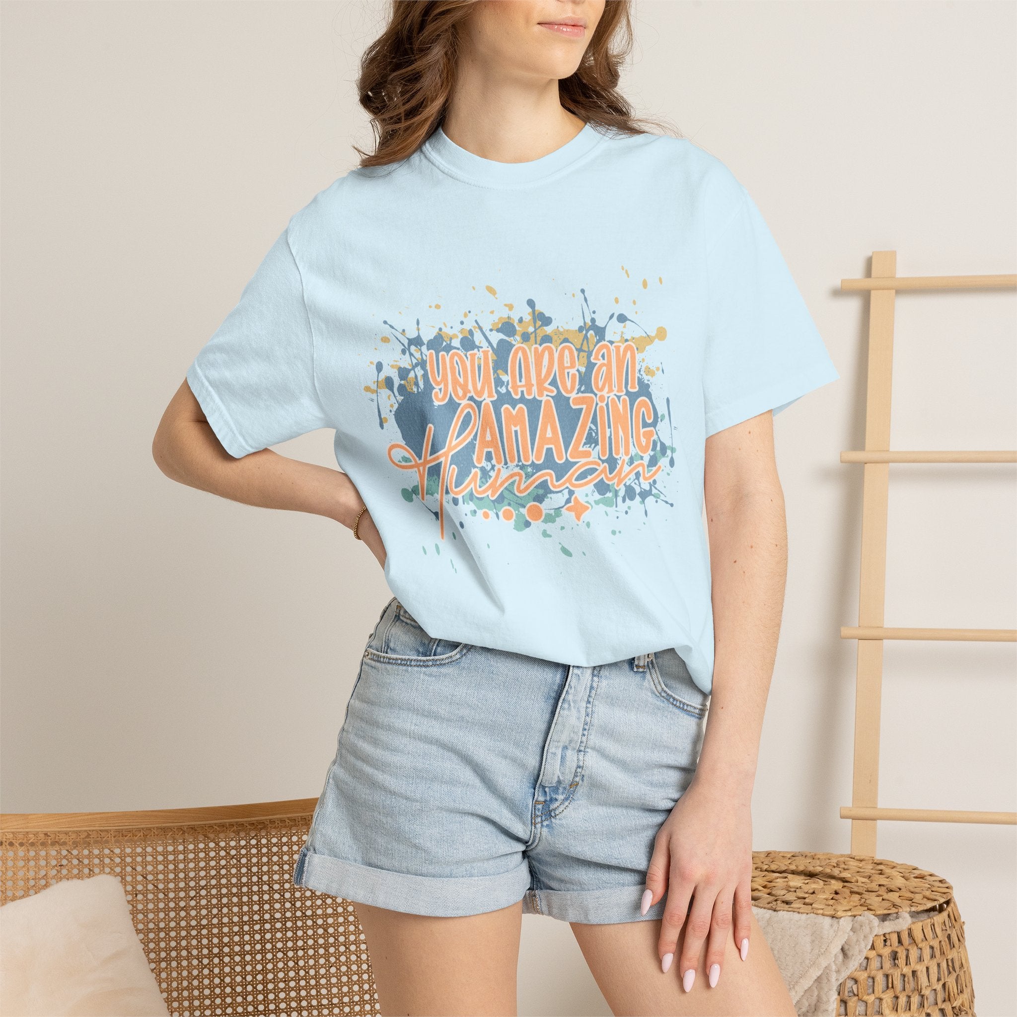T-Shirt — "You Are An Amazing Human" Textured Inspirational Graphic Tee