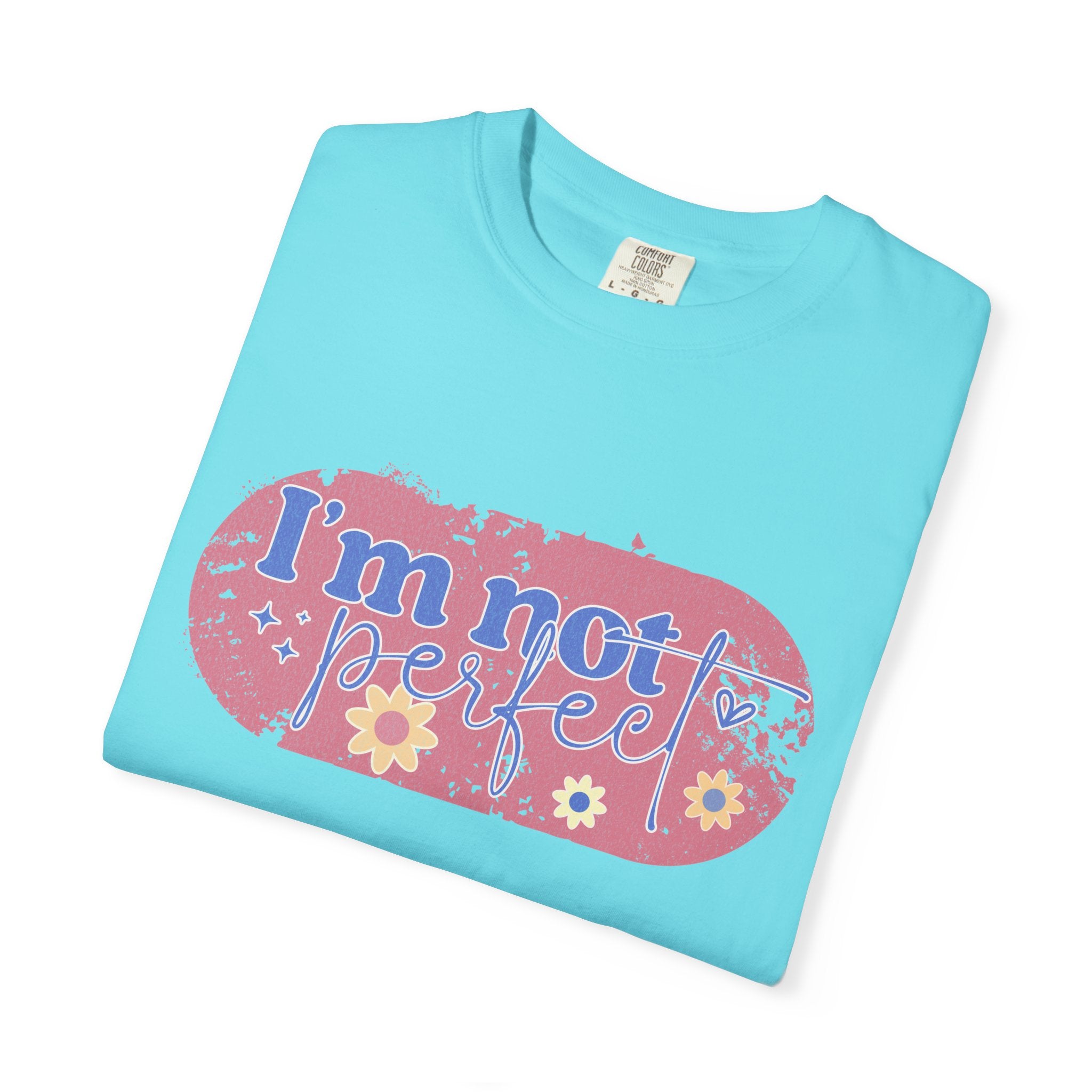 I'm Not Perfect Textured Floral T-Shirt — Retro Flower Graphic Tee