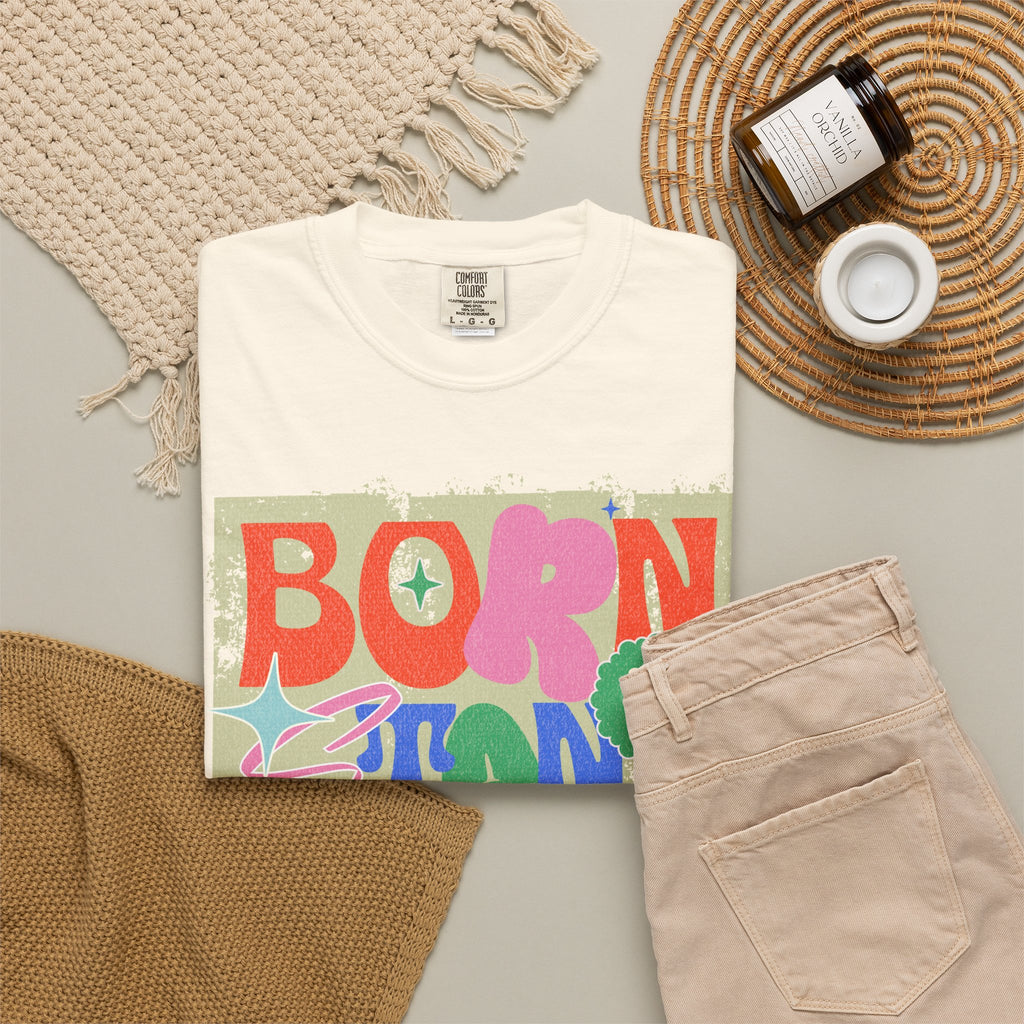 Born to Stand Out Graphic Textured T-Shirt