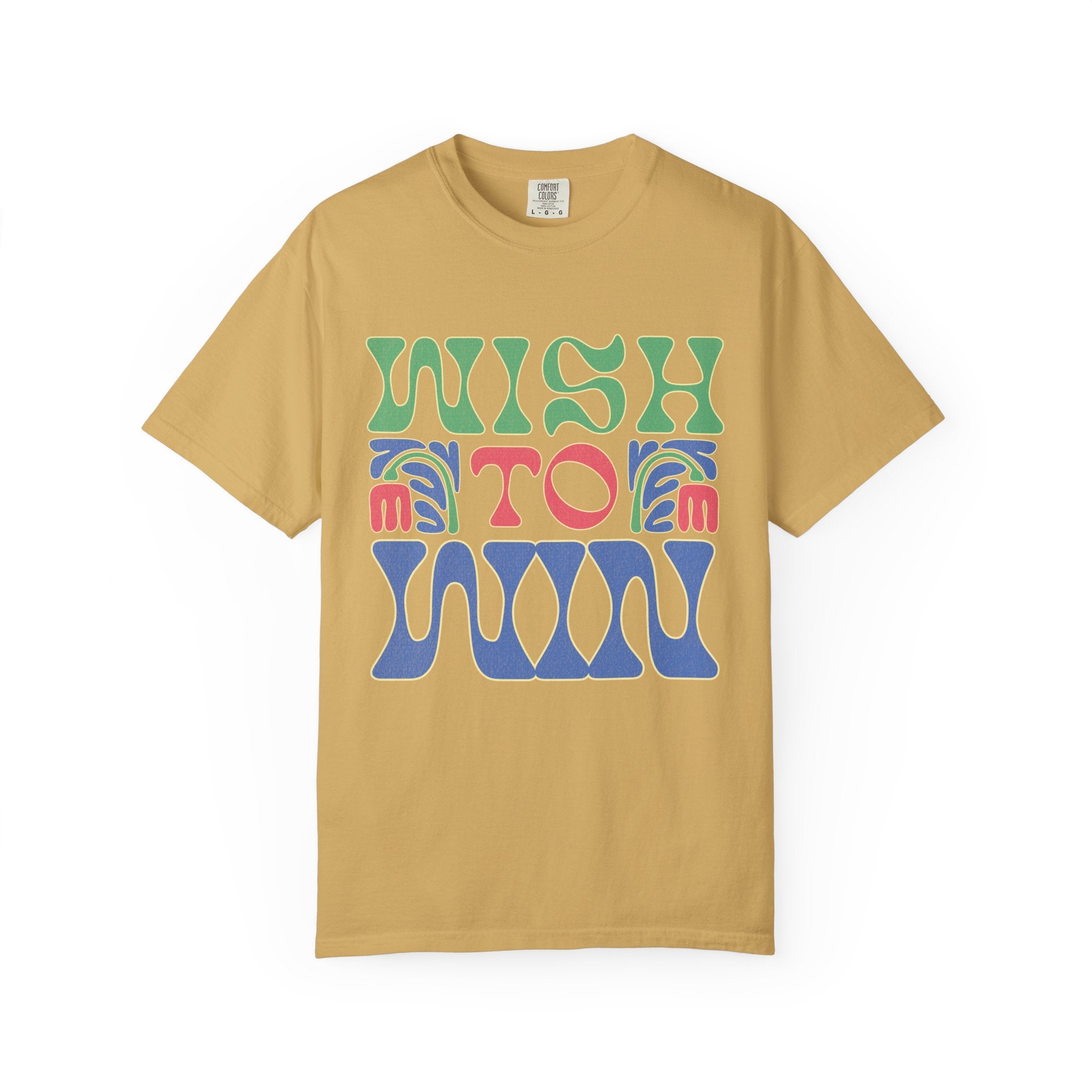 Wish to Win T-shirt |Textured Retro Psychedelic Lettering
