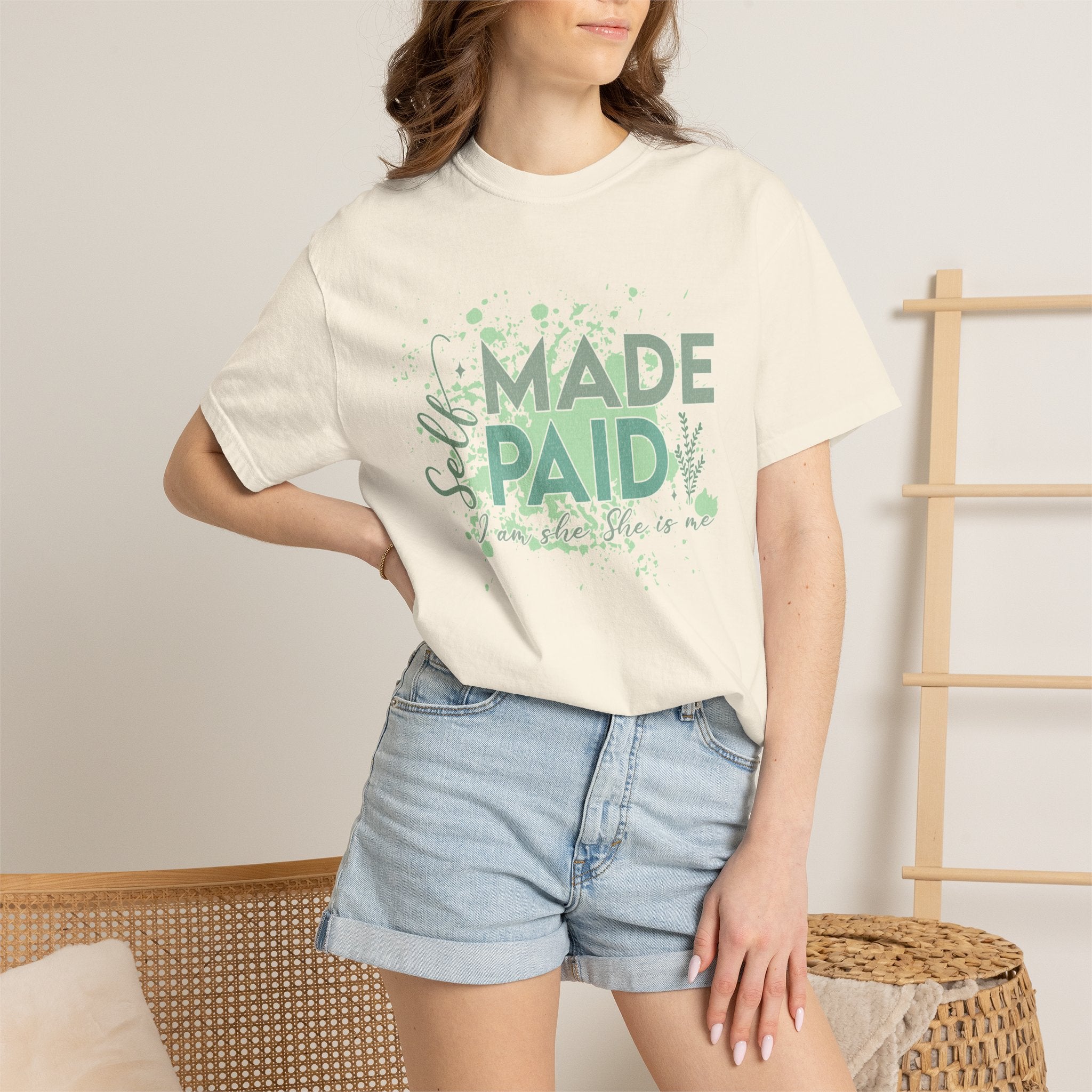 Made Paid Textured T-Shirt —  "I Am Made Paid" Graphic Tee