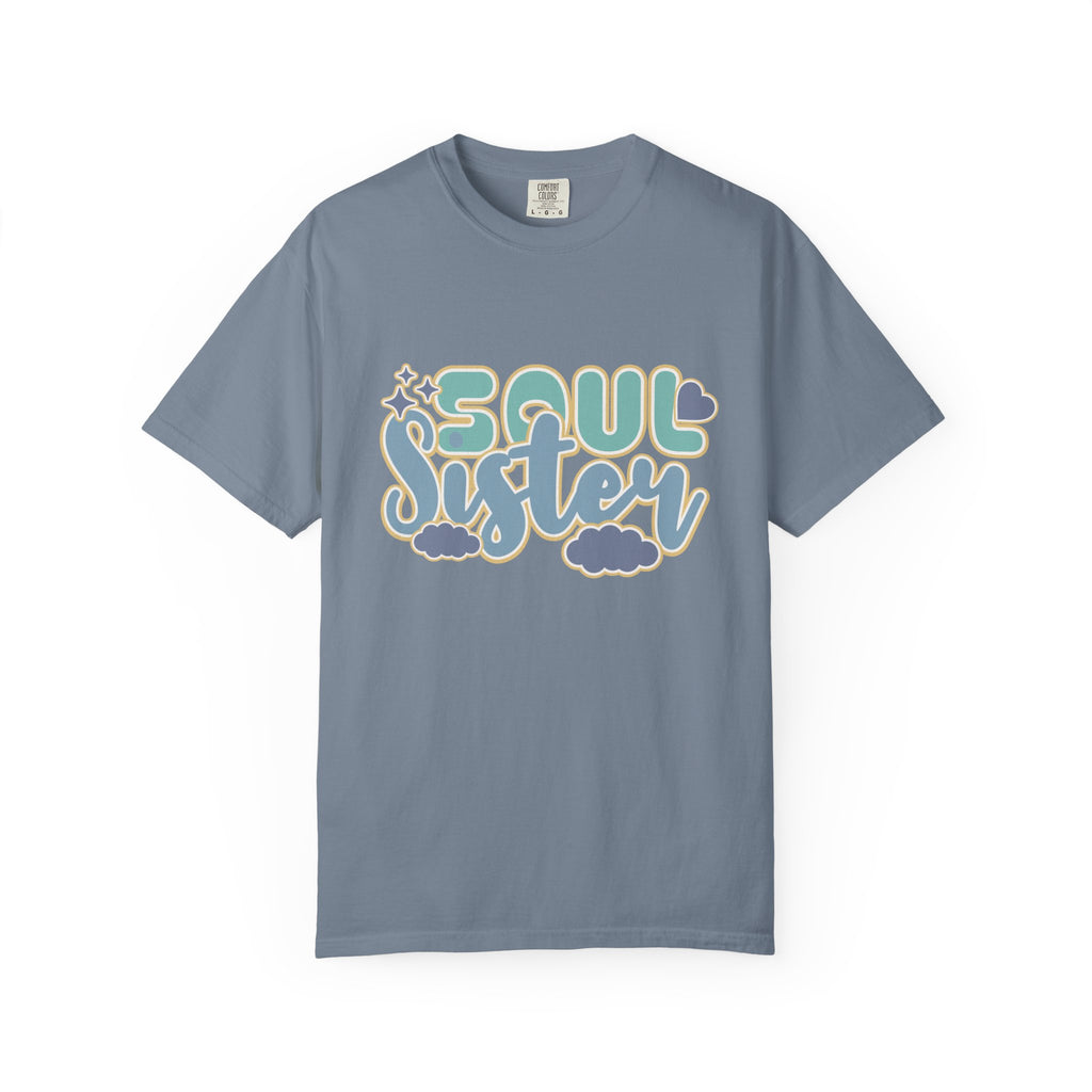 Soul Sister Textured T-Shirt — Retro Cloud Graphic Tee