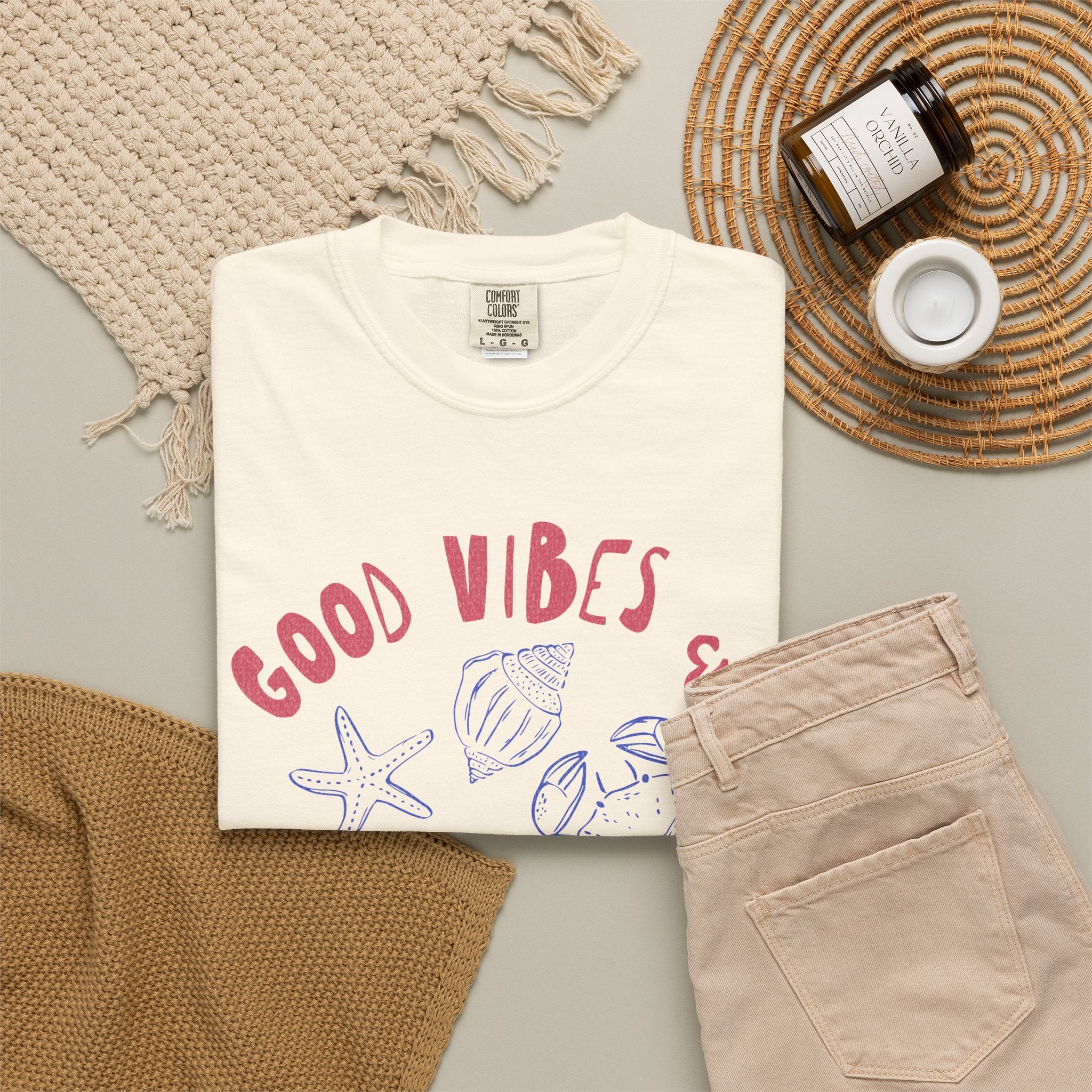Good Vibes & Ocean Tides Textured Tee