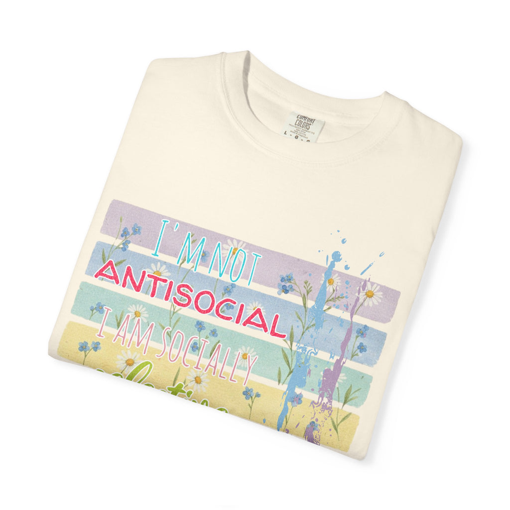 Antisocial Selective T-Shirt — Pastel Stripes Floral Graphic Tee