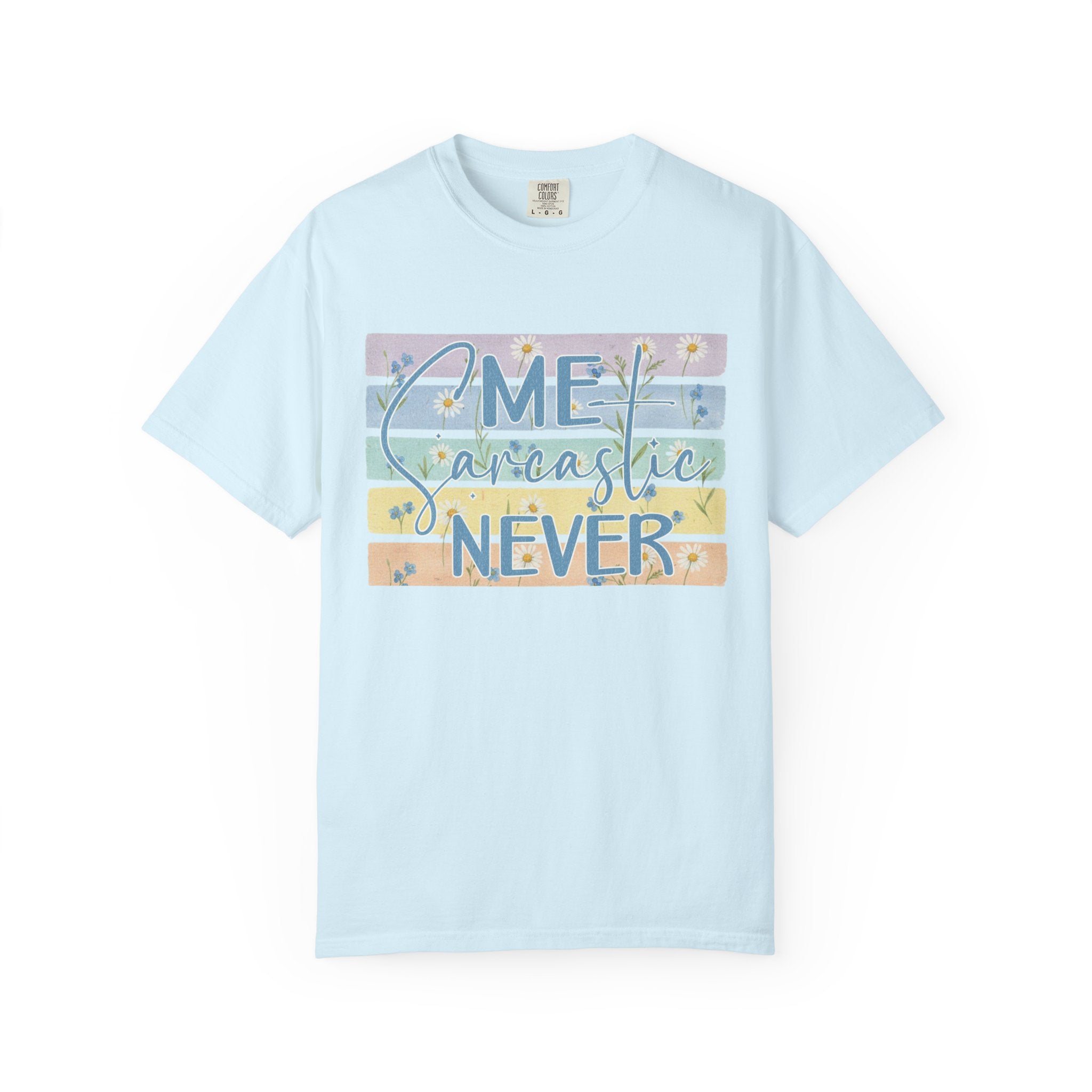 Textured Me? Sarcastic Never T-Shirt — Pastel Striped Funny Tee