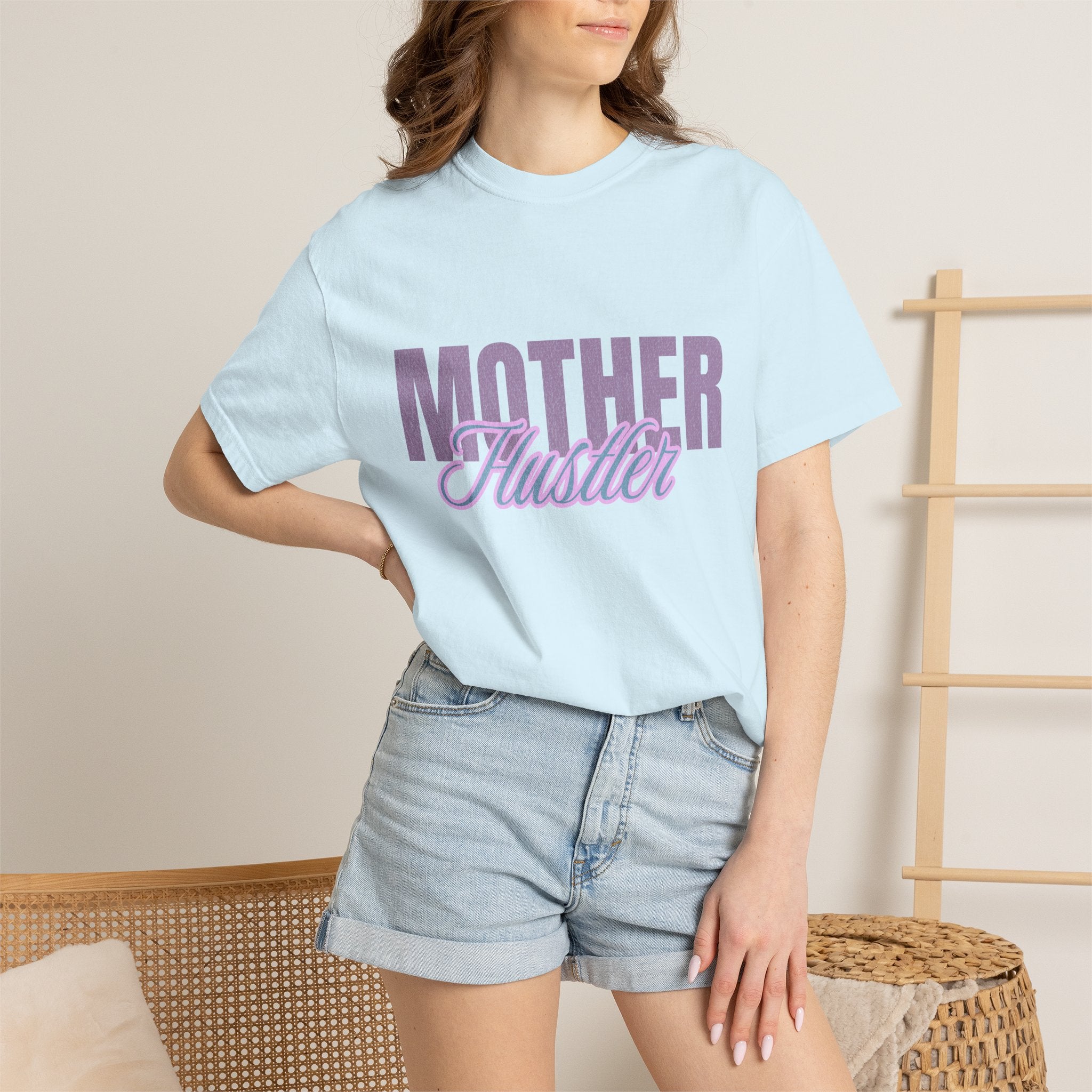 Retro Mother Hustler Vintage Tee Textured Garment-Dyed T-shirt