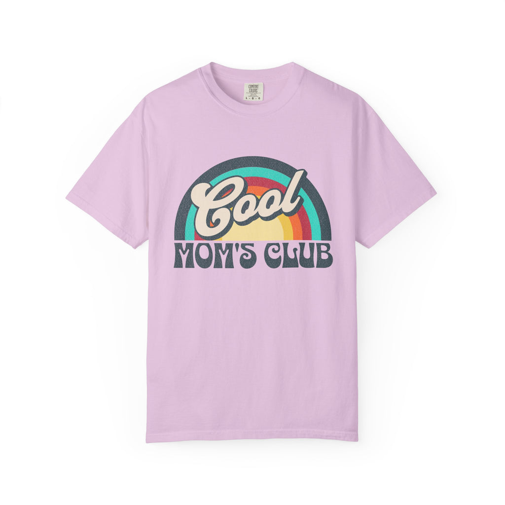 Cool Moms Club Textured T-shirt | Retro Cool Moms Club Rainbow