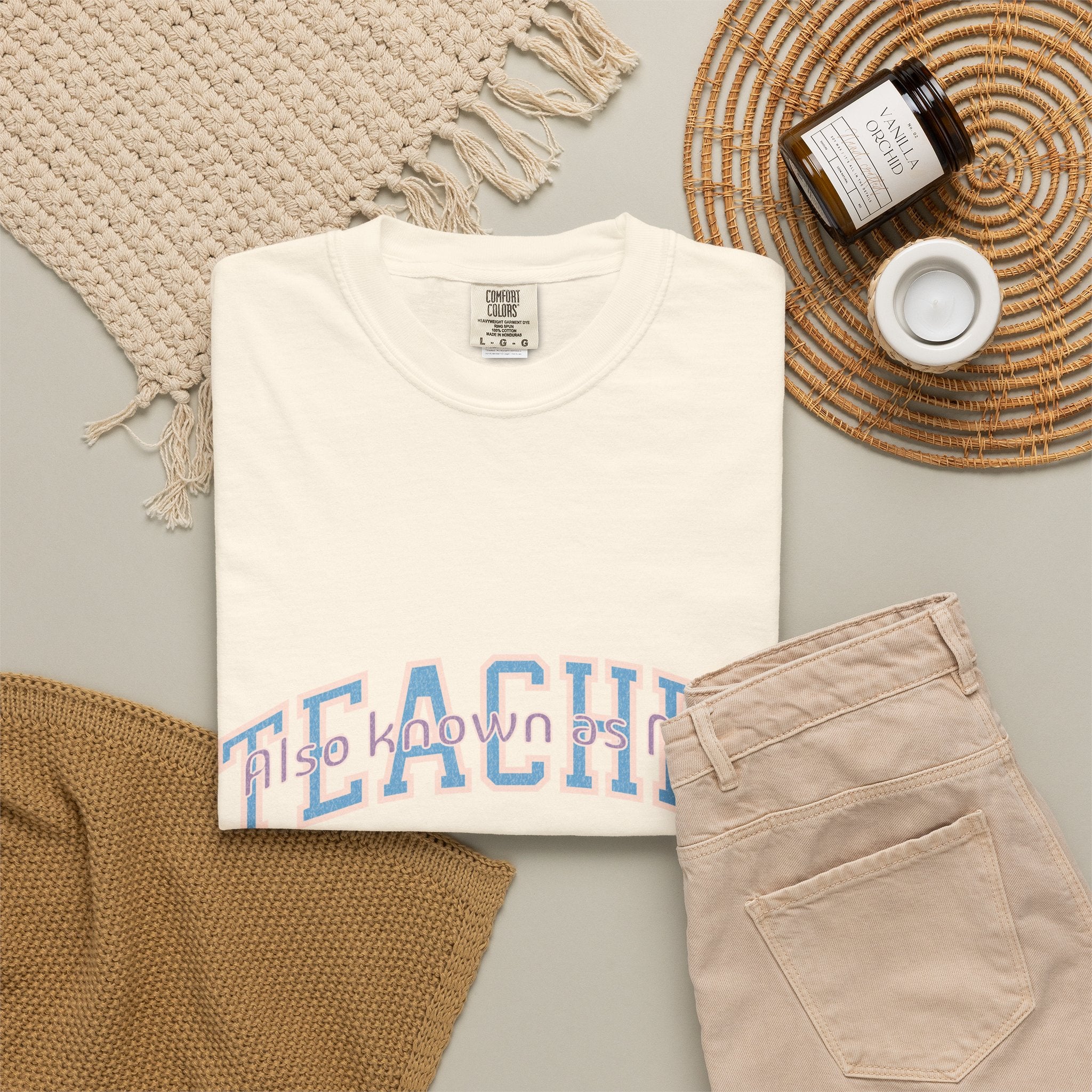 Teacher Also Known As Mom T‑Shirt — Textured Retro School Staff Gift
