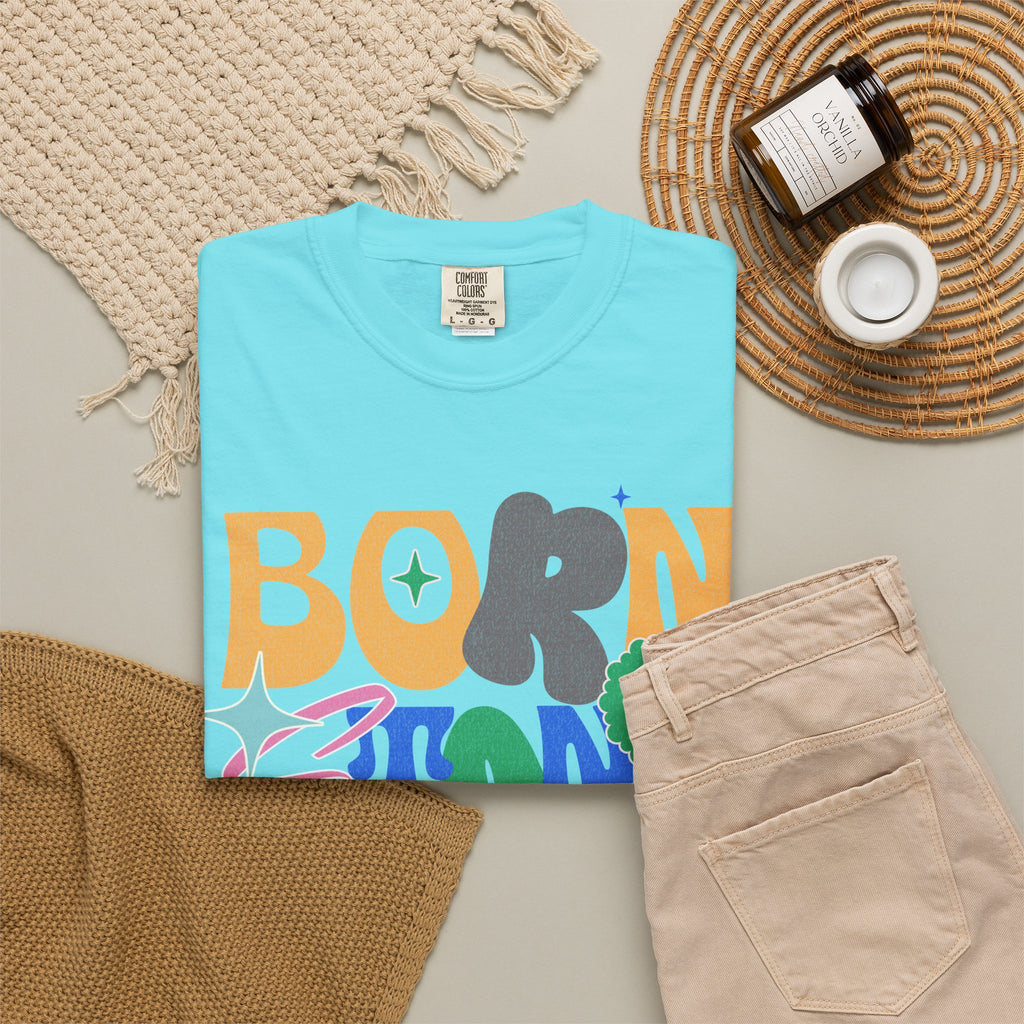 Born to Stand Out Graphic Textured T-Shirt
