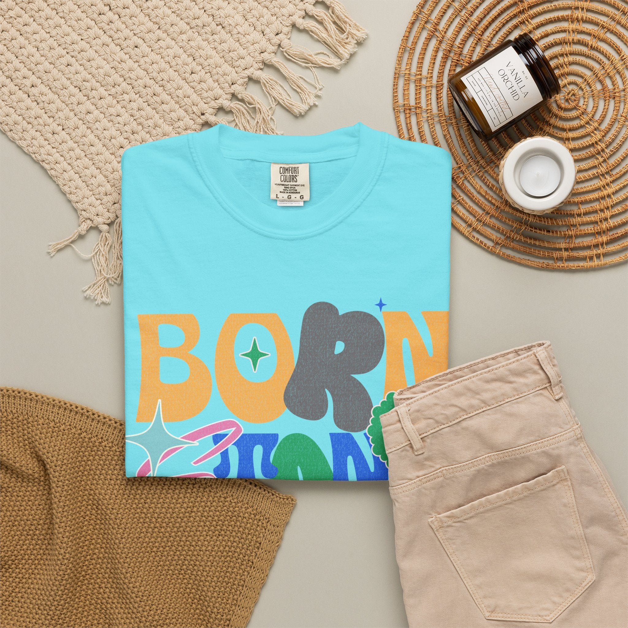 Born to Stand Out Graphic Textured T-Shirt