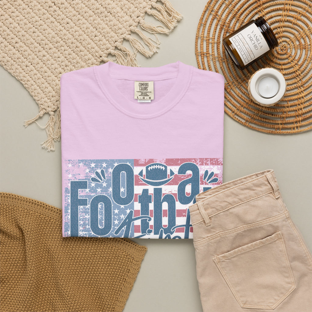 Textured Retro Americana Football First Tee