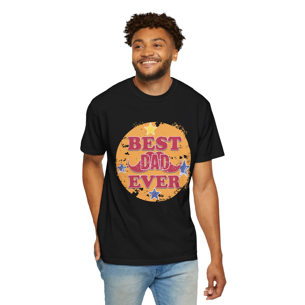 Textured Best Dad Ever T-Shirt — Retro Stars Father’s Day Tee