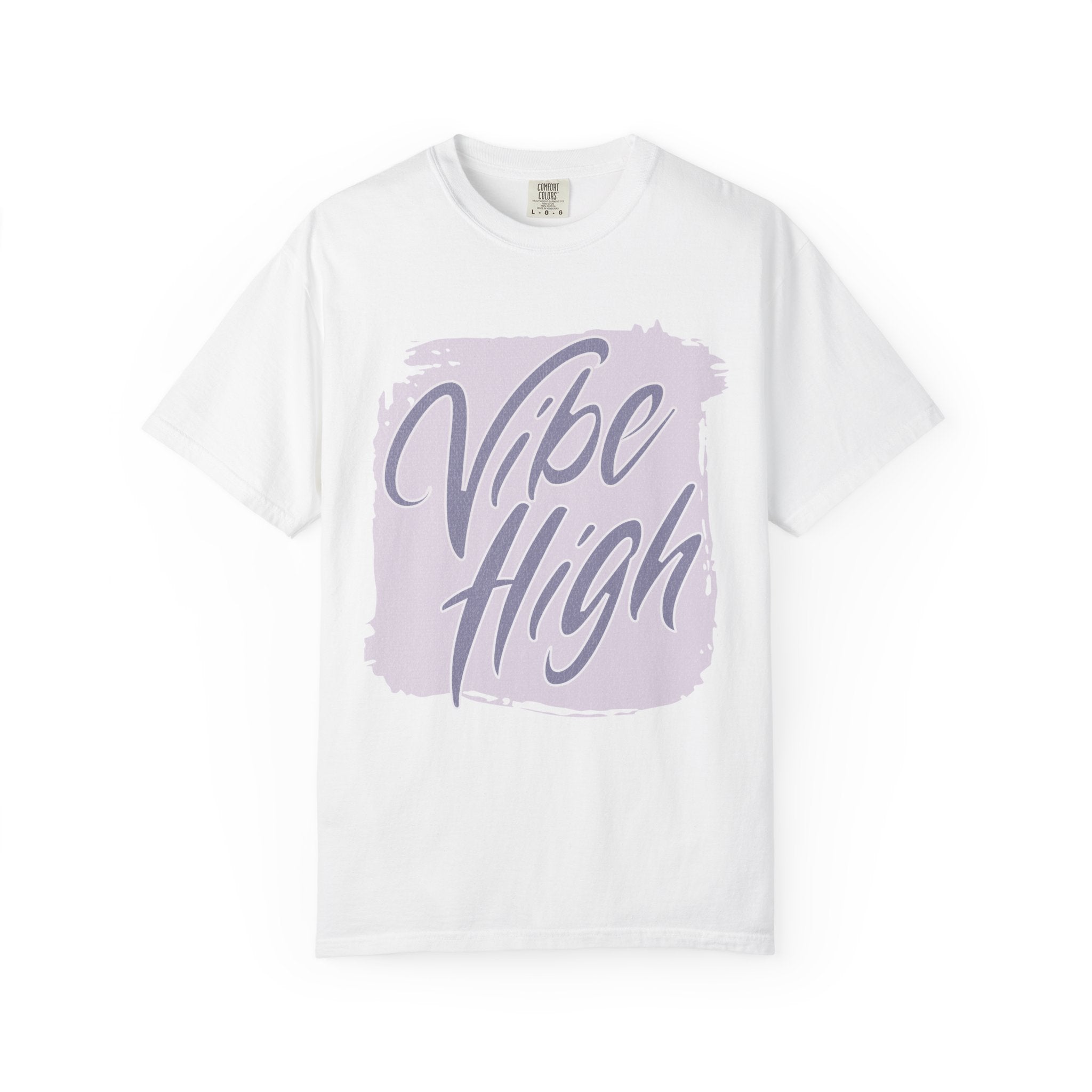 Vibe High Textured T-Shirt — Retro Brush Script Graphic Tee