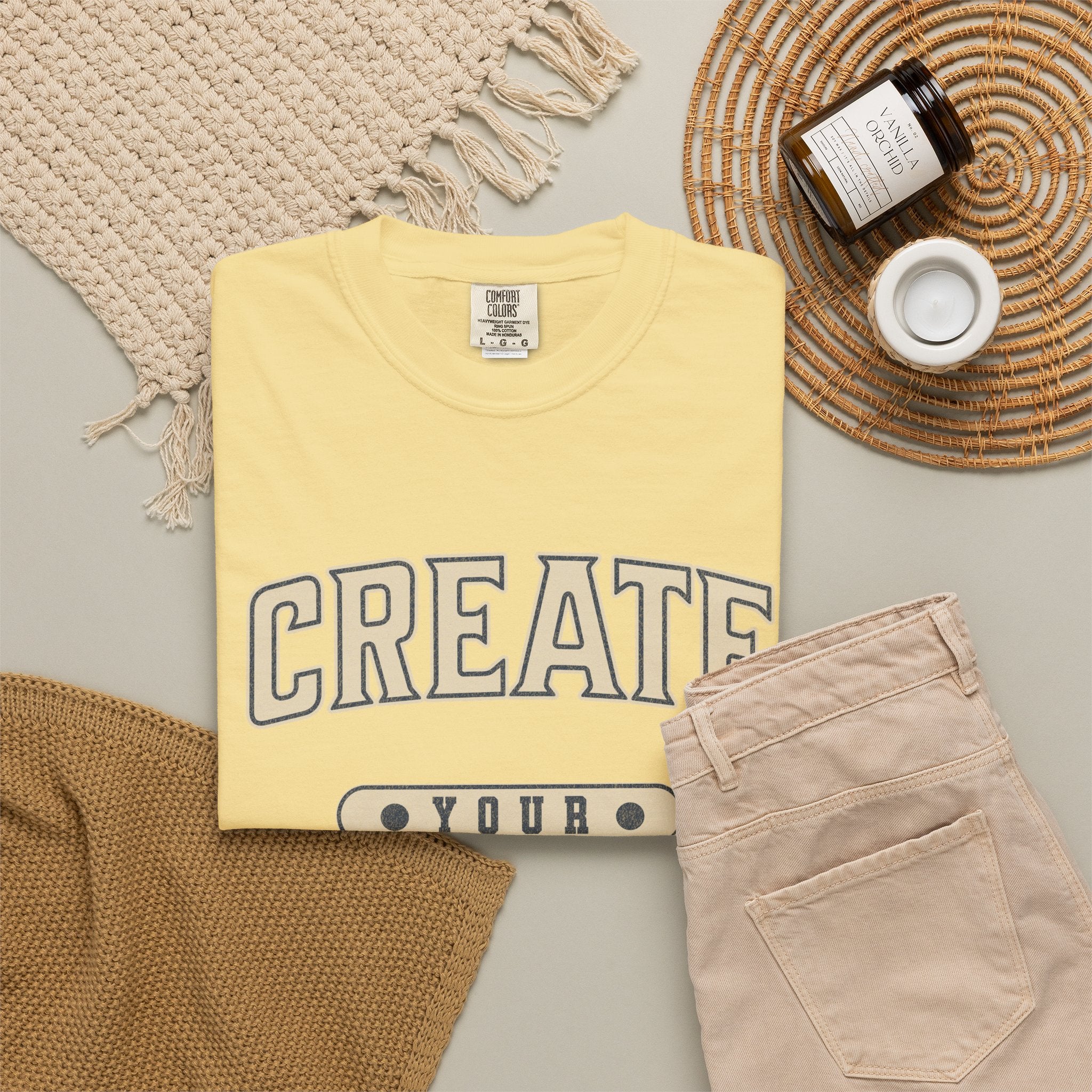 Textured Collegiate Create Your Sunshine Tee Unisex Garment-Dyed T-shirt