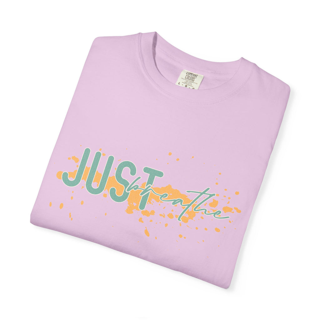 Just Breathe Textured T-Shirt — Relaxed Inspirational Graphic Tee