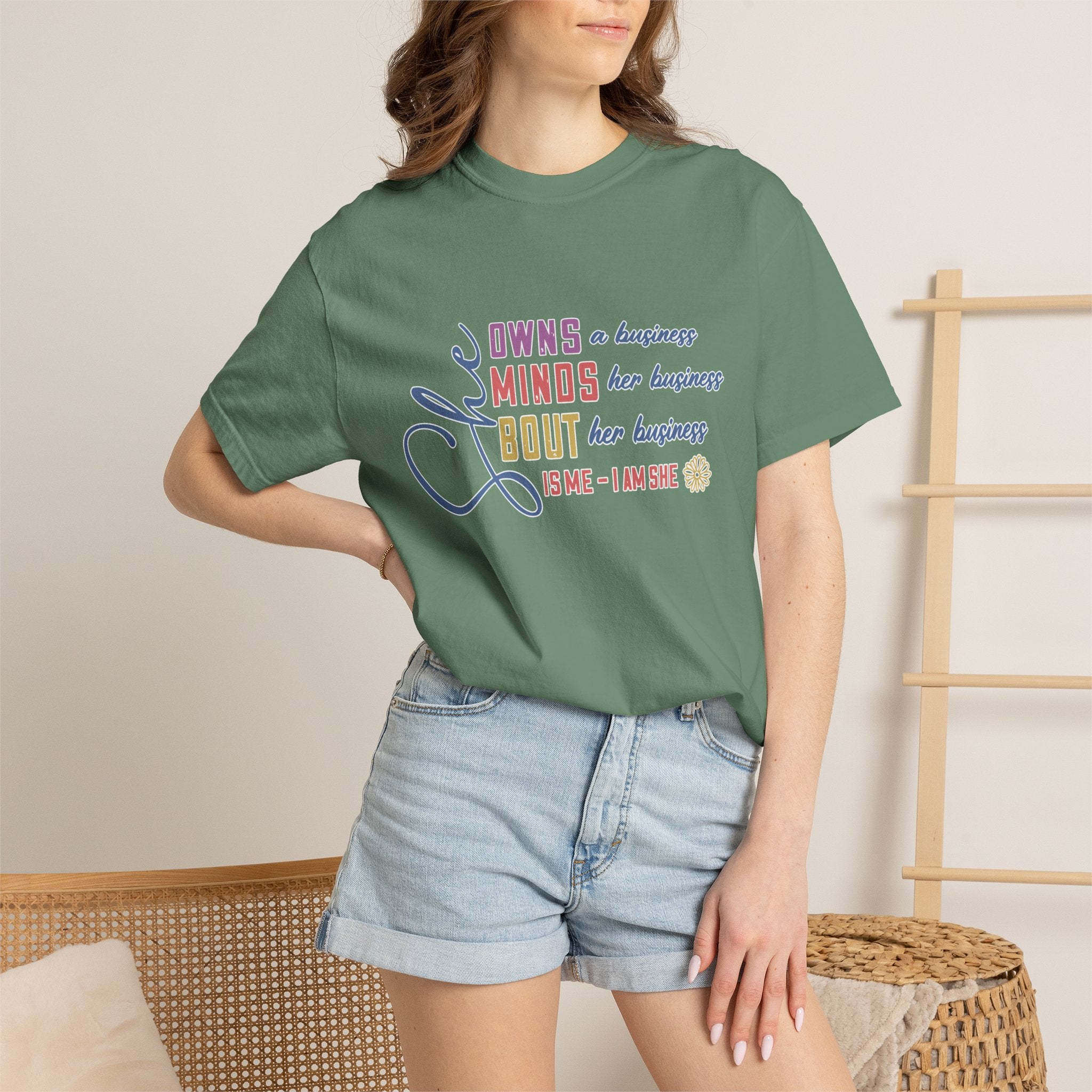 She Owns Minds T Textured-Shirt — Feminist Empowerment Tee