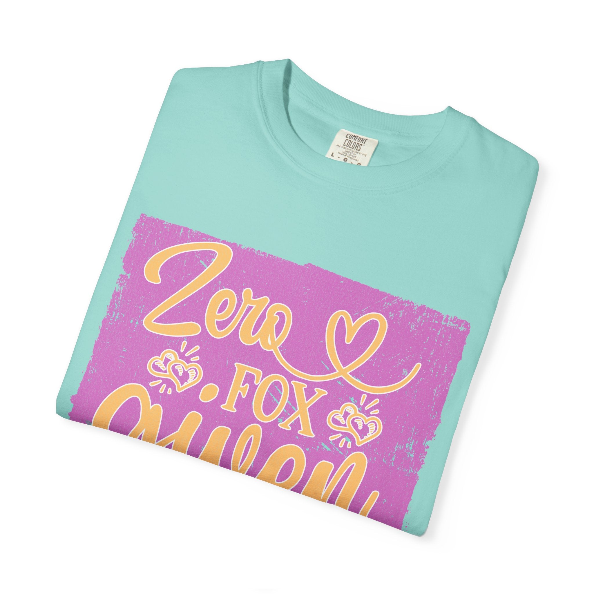 Textured T-Shirt — "Zero Fox Given" Retro Floral Graphic Tee