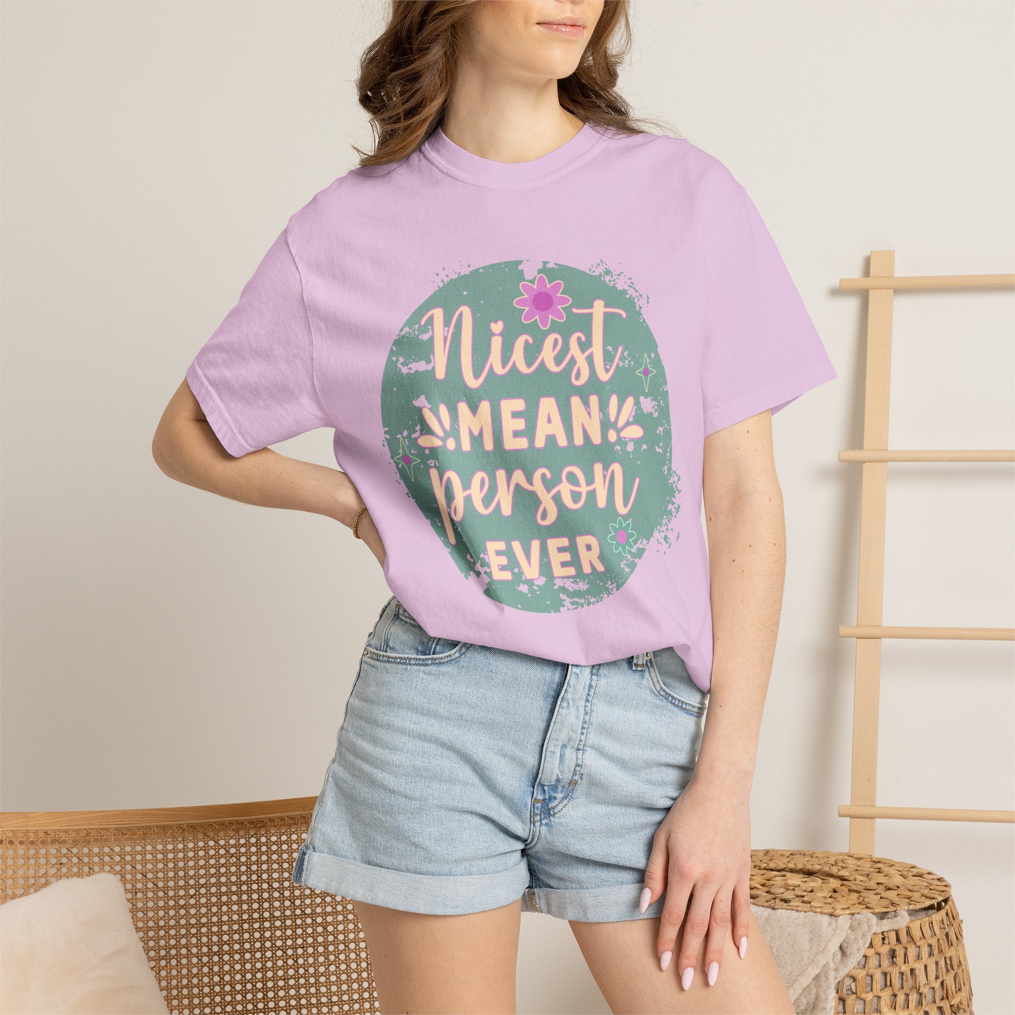 Textured Nicest Mean Person Ever T-Shirt